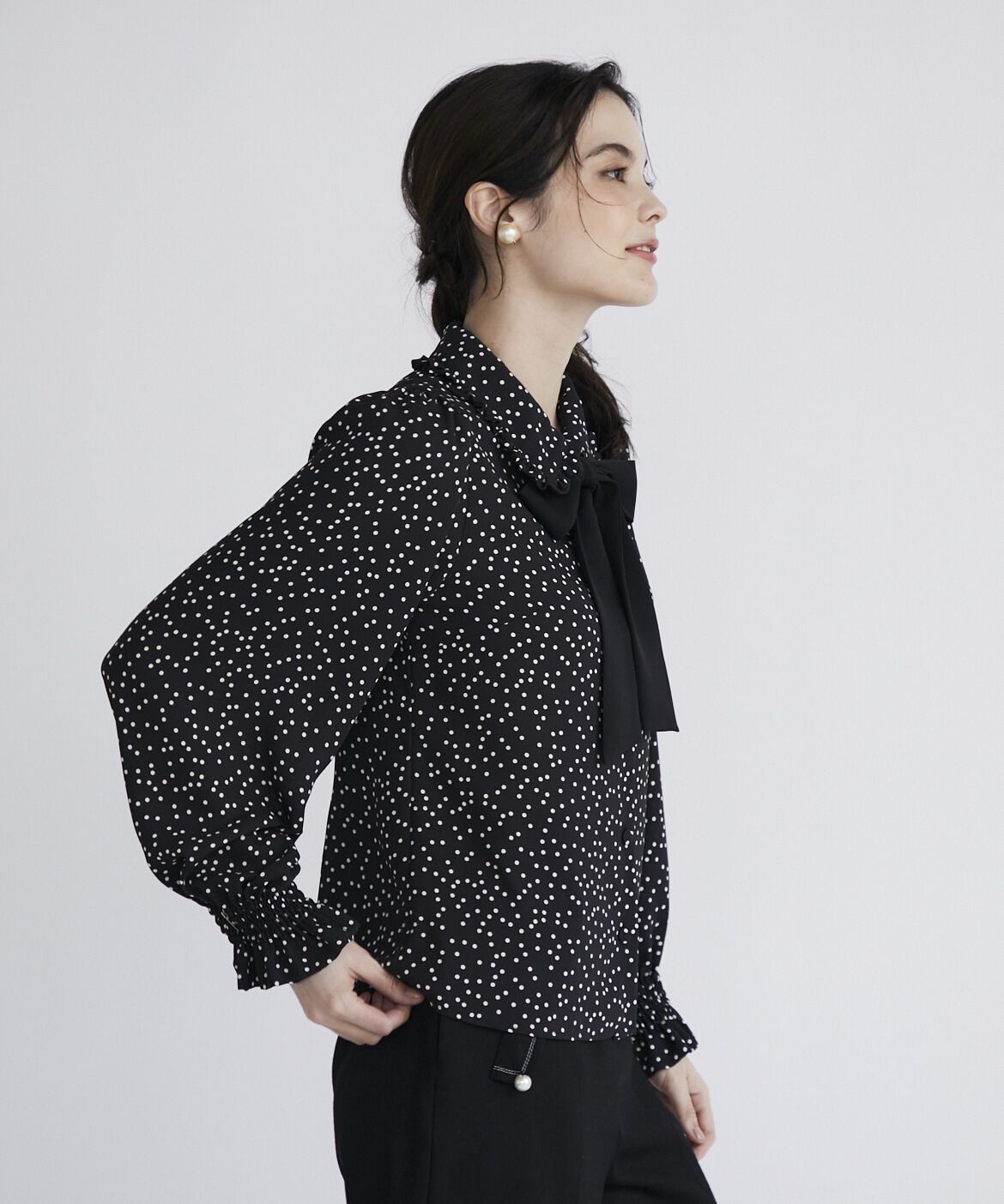 Maglie le cassetto「クラシカルボウタイドットブラウス」|シャツ・ブラウス|