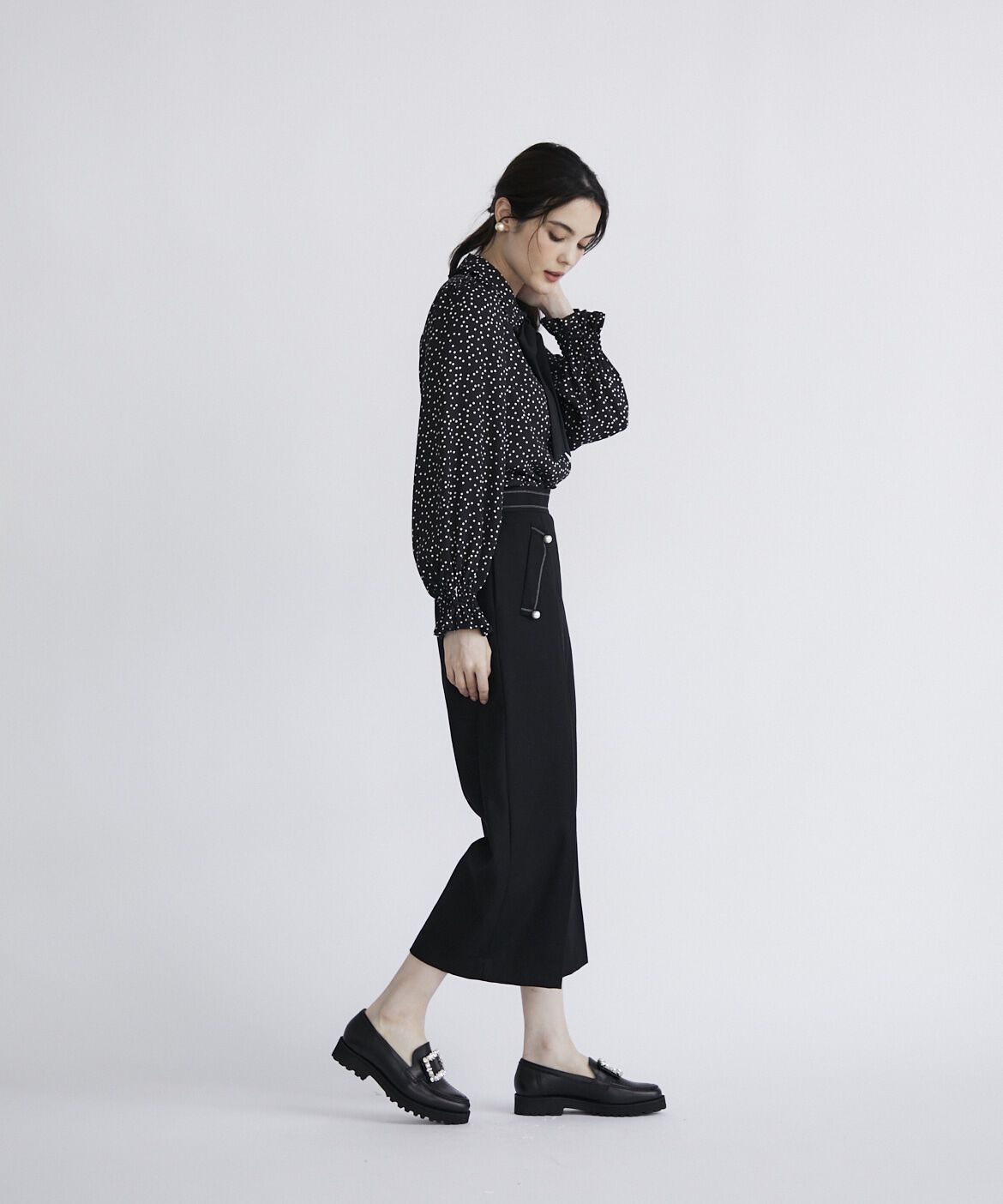 Maglie le cassetto「クラシカルボウタイドットブラウス」|シャツ・ブラウス|