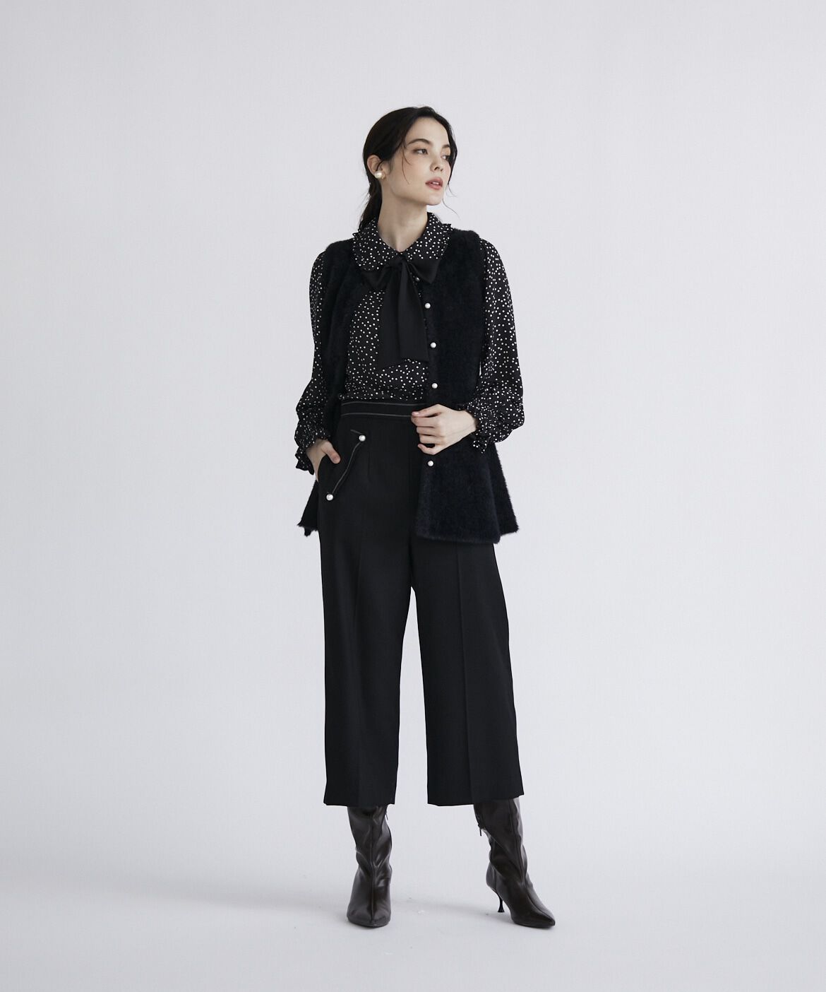 Maglie le cassetto「クラシカルボウタイドットブラウス」|シャツ・ブラウス|