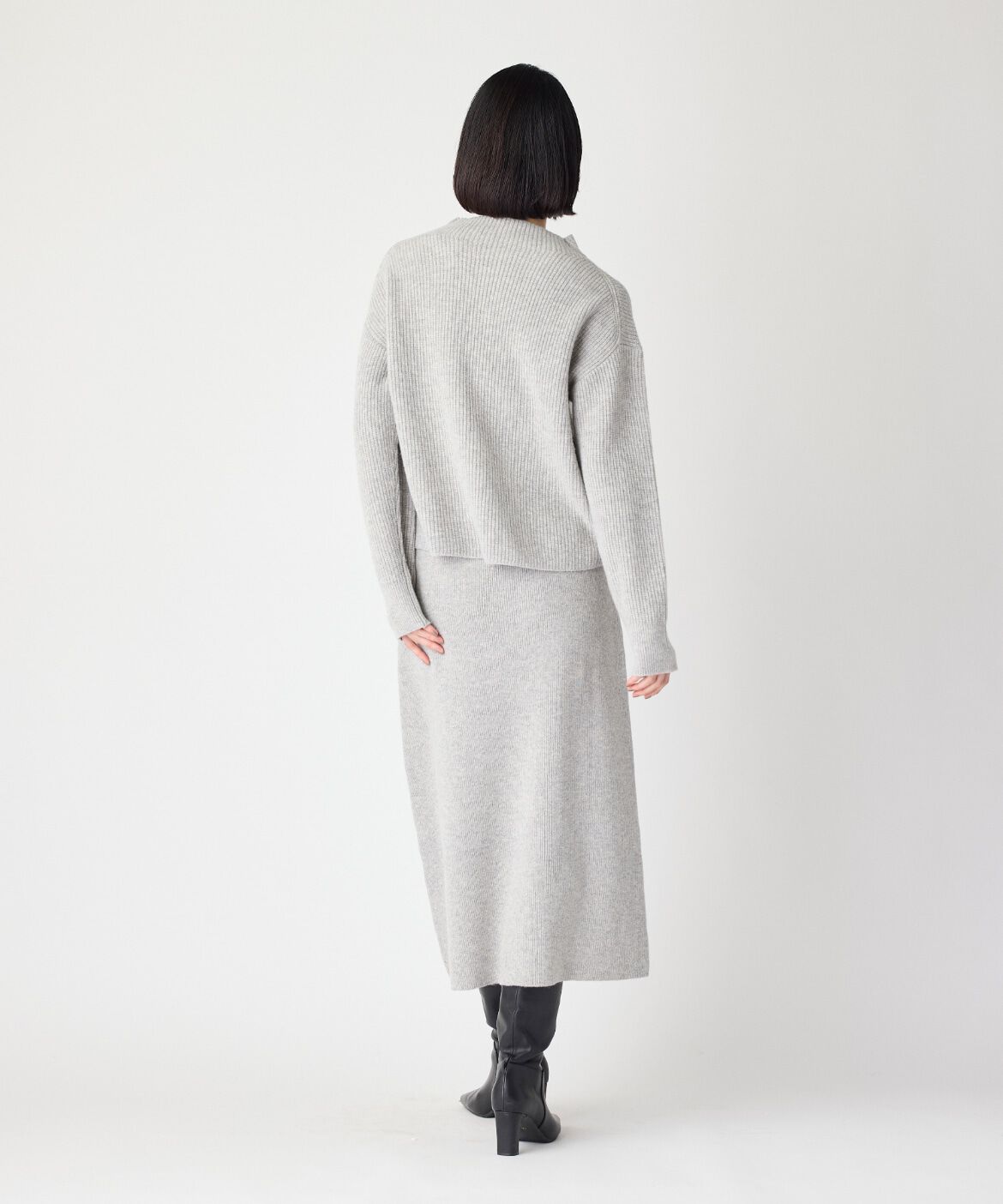 7-IDconcept.「《大きいサイズ》片畦モックネックニット」|ニット・セーター|