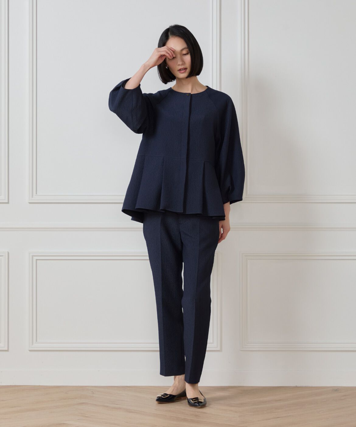 7-IDconcept.「《大きいサイズ》フクレジャカード  センタープレスパンツ」|スラックス|