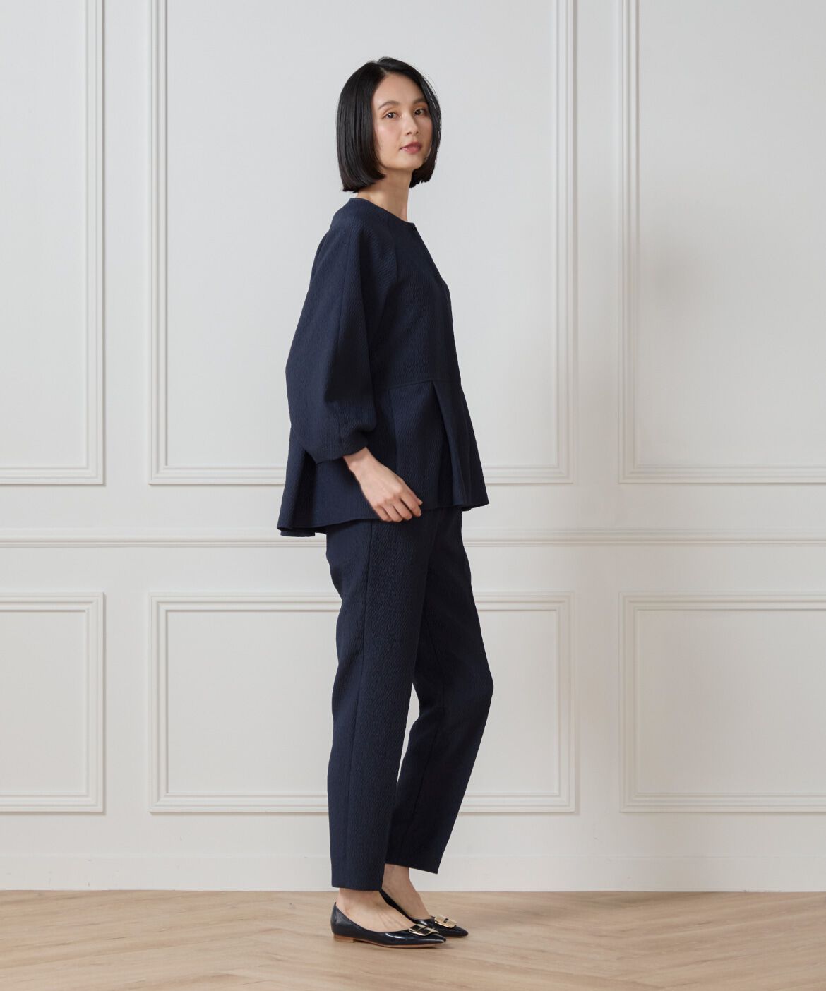 7-IDconcept.「《大きいサイズ》フクレジャカード  センタープレスパンツ」|スラックス|