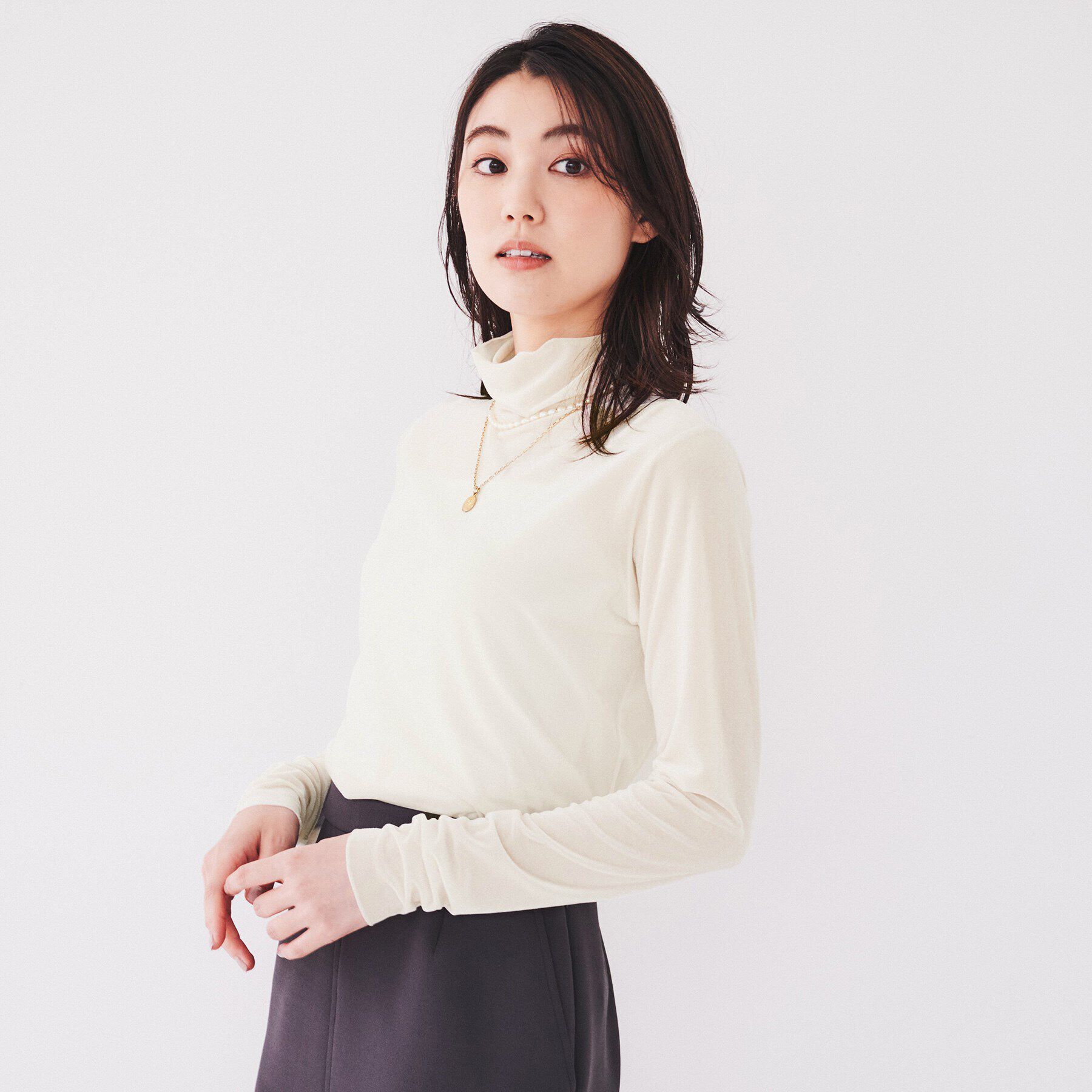 UNTITLED「【洗える】ベロアインナートップス」|Tシャツ・カットソー|