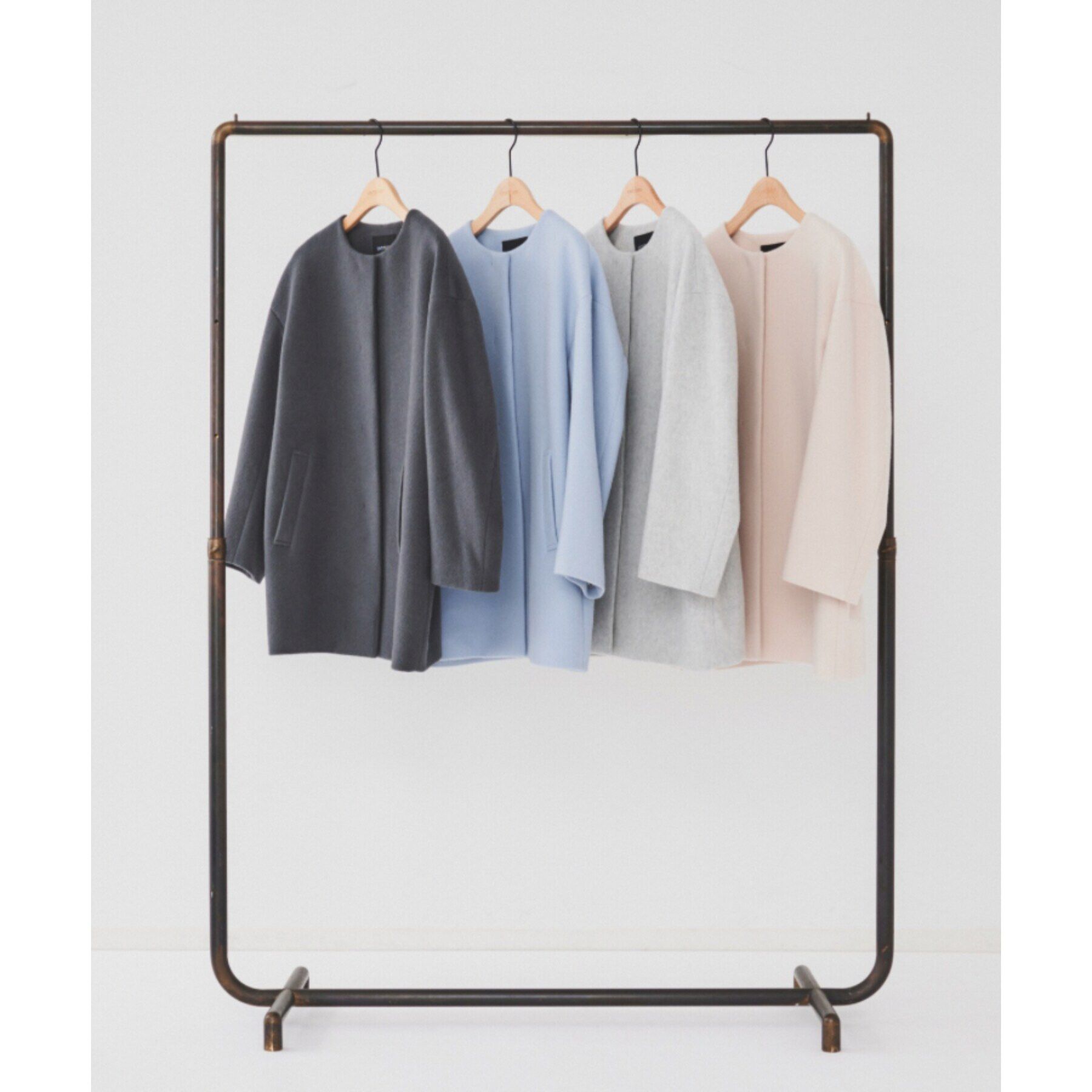 UNTITLED「【日本製】ミディ丈ノーカラーコート」|ノーカラーコート|