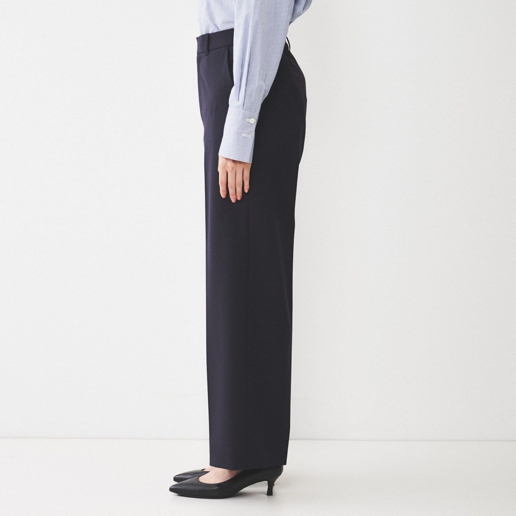 UNTITLED「【後ろウエストゴム/きれいめ】ストレッチ ワイドパンツ」|その他|