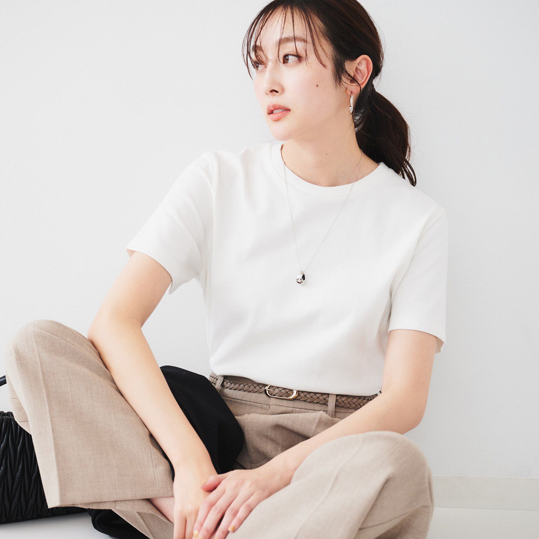 UNTITLED「ラフコットンTシャツ」|Tシャツ・カットソー|オフホワイト(003