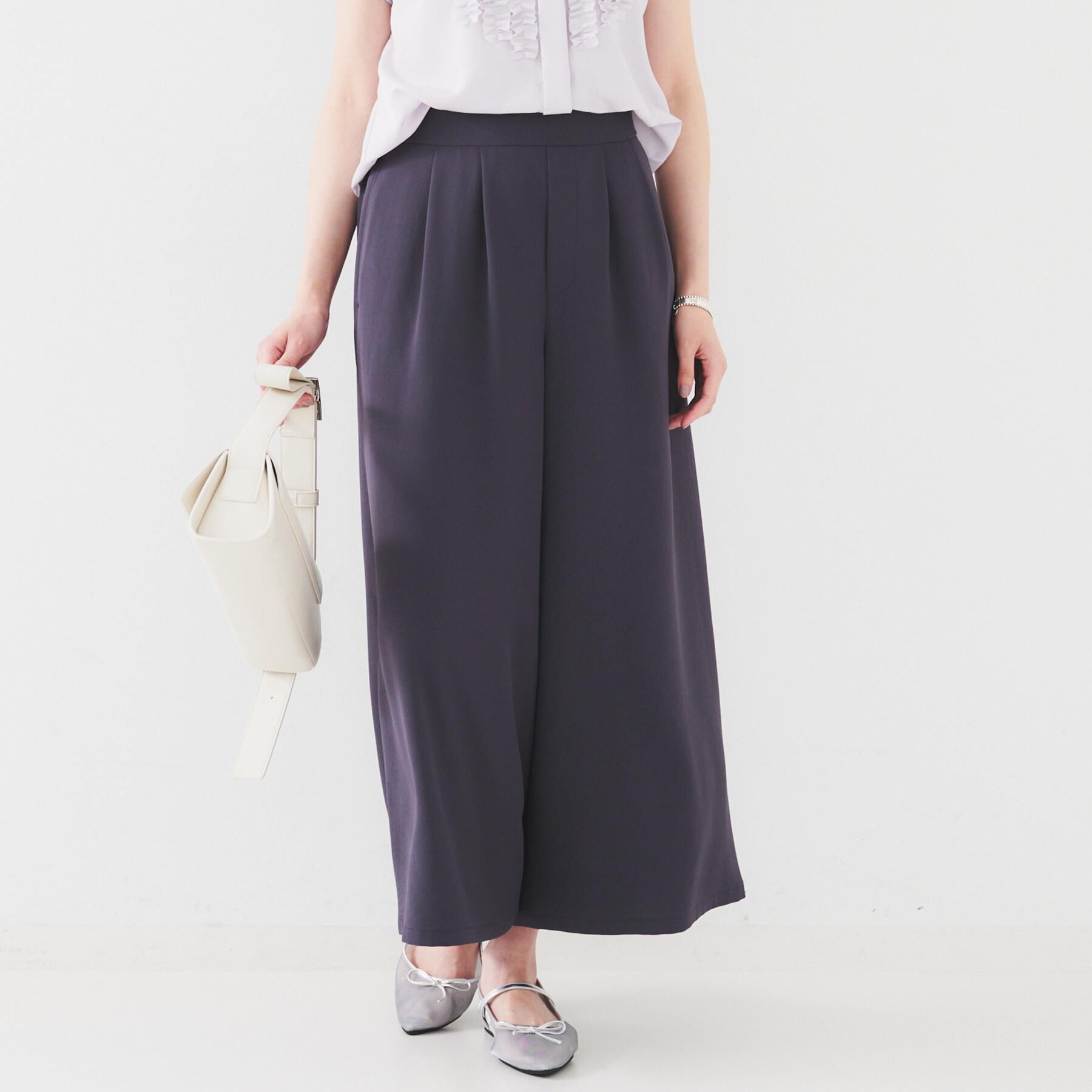 UNTITLED「【セットアップ可/接触冷感/イージーケア】リラクミスト タックワイドパンツ」|その他|