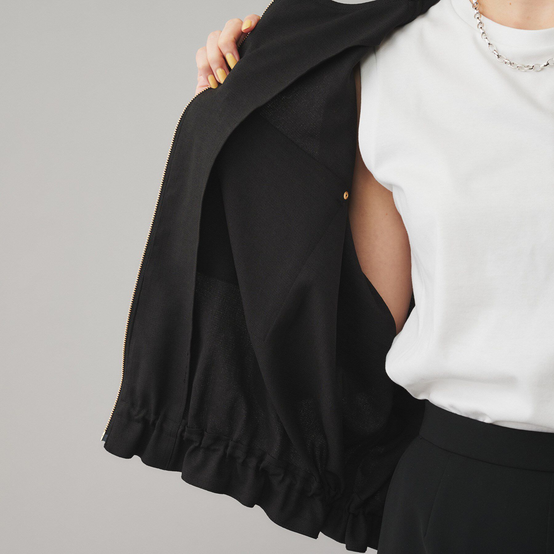 UNTITLED「【SEADRAKE】ノーカラー半袖ブルゾン」|ブルゾン・スタジャン|