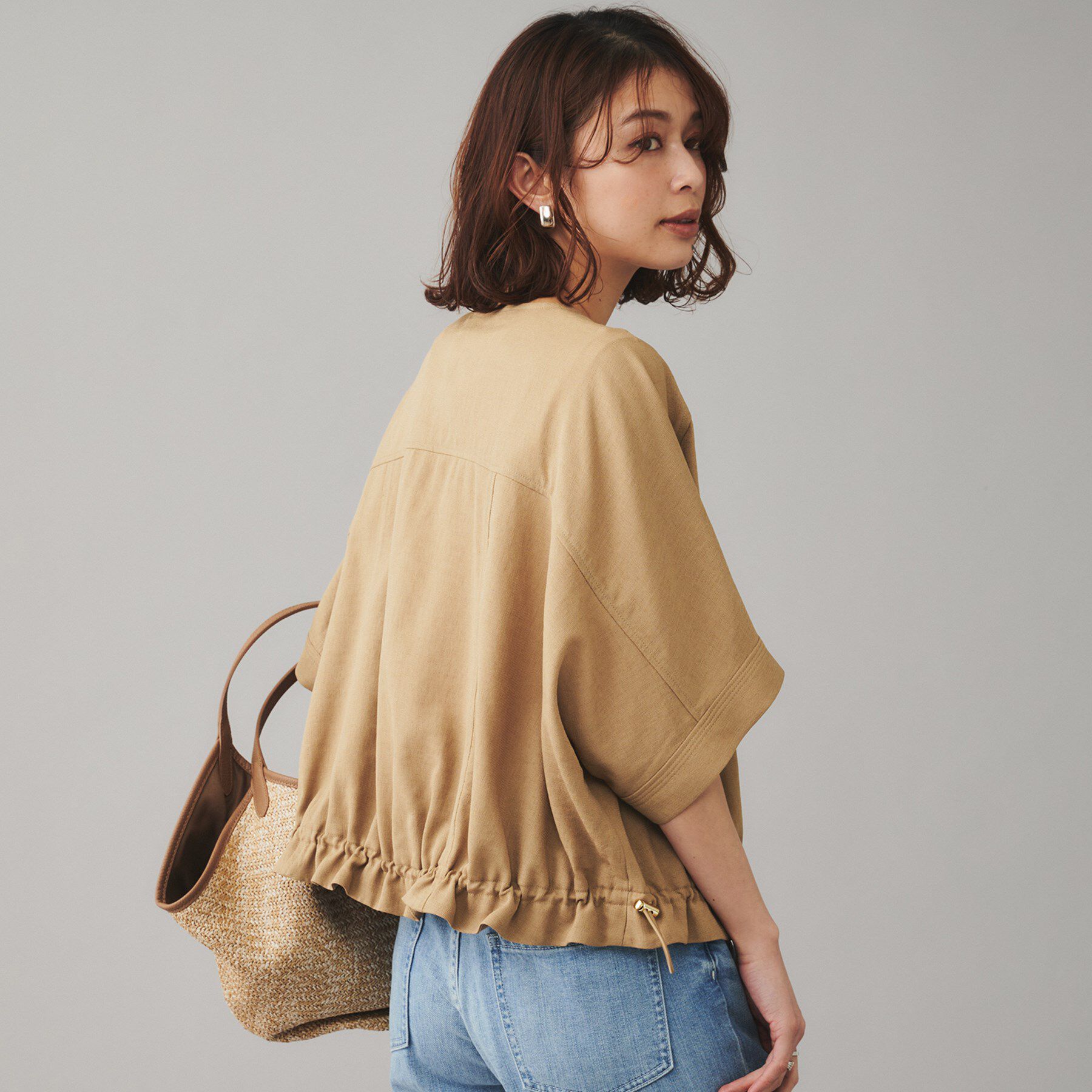 UNTITLED「【SEADRAKE】ノーカラー半袖ブルゾン」|ブルゾン・スタジャン|