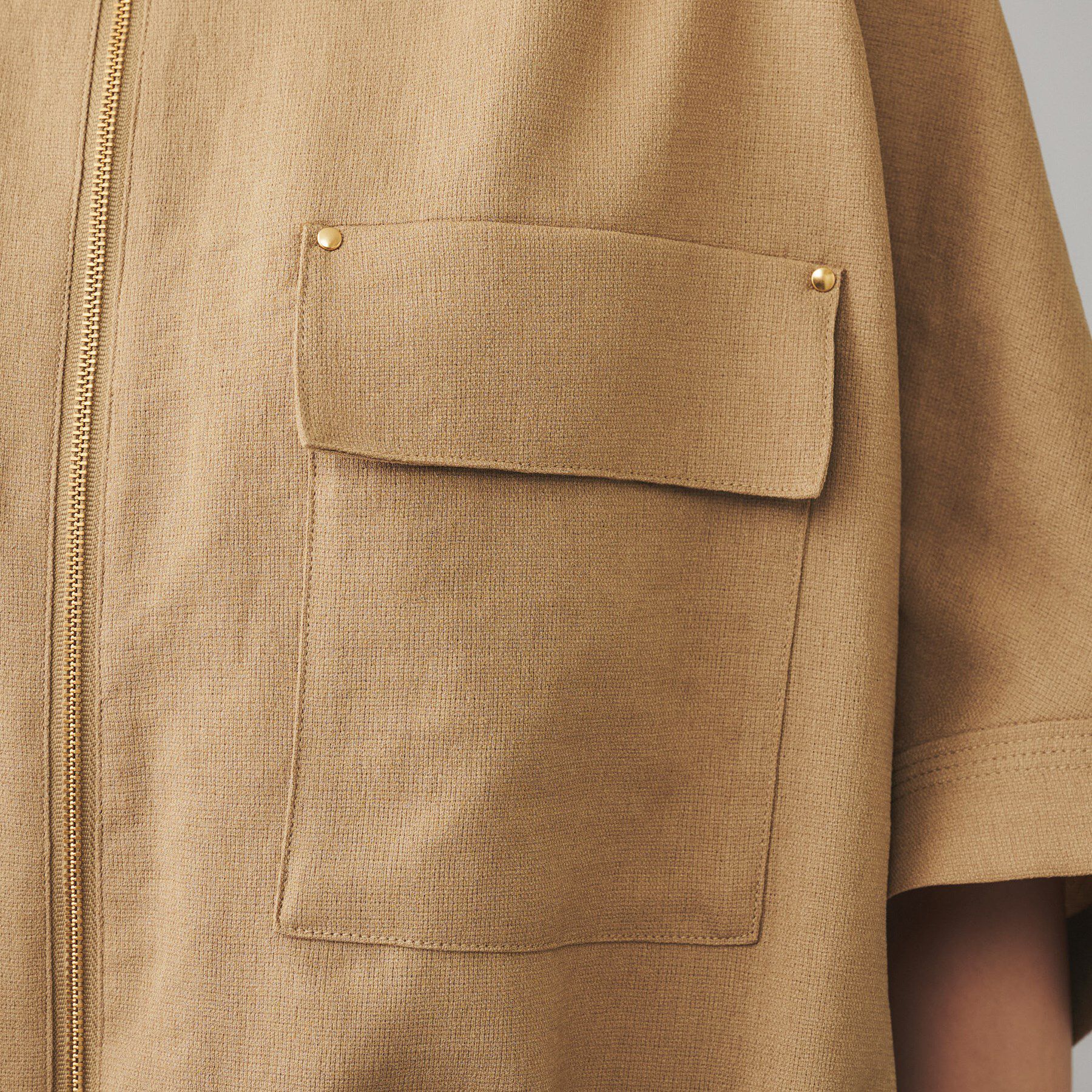 UNTITLED「【SEADRAKE】ノーカラー半袖ブルゾン」|ブルゾン・スタジャン|