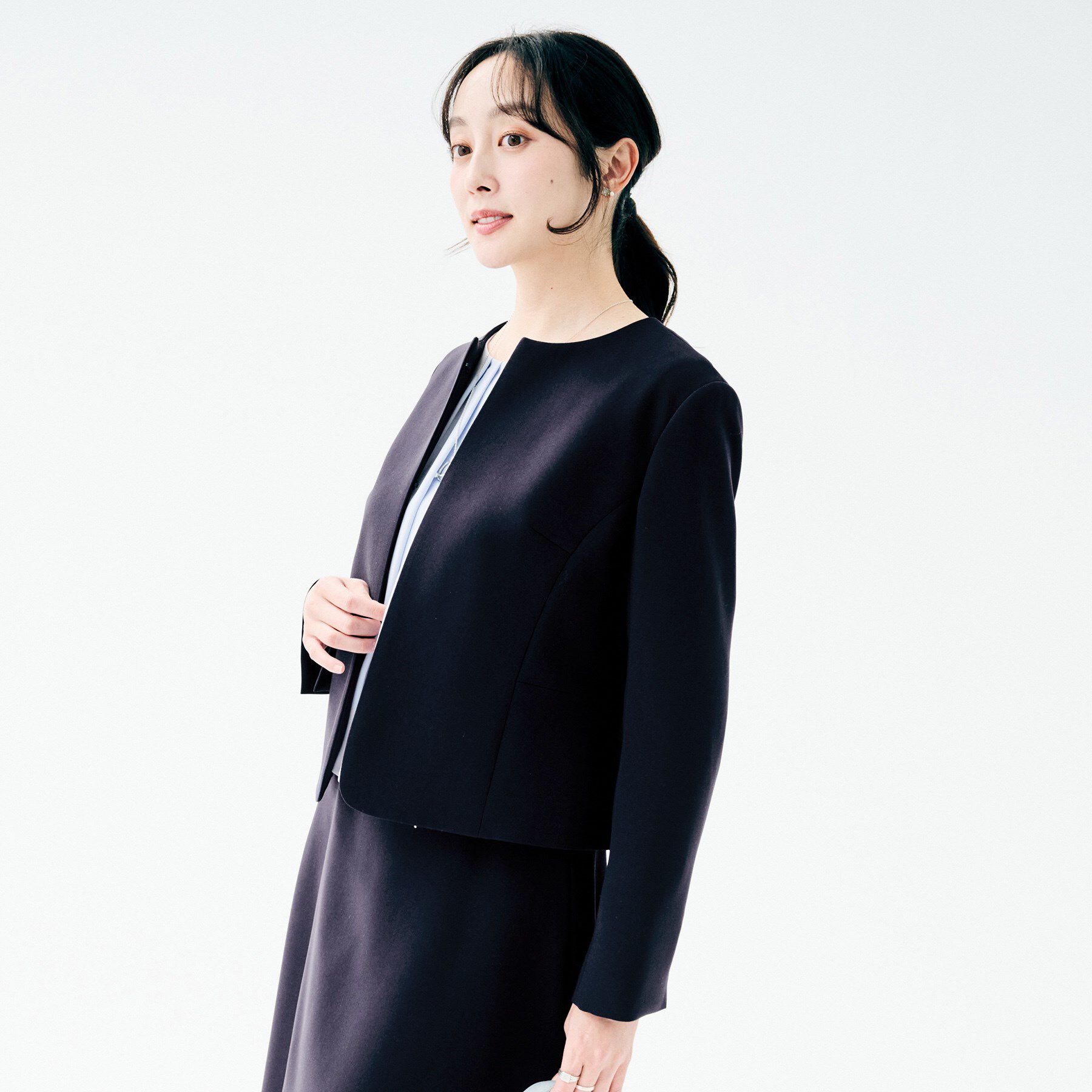 UNTITLED「【洗える/ストレッチ性/軽い】ノーカラージャケット」|ノーカラージャケット|