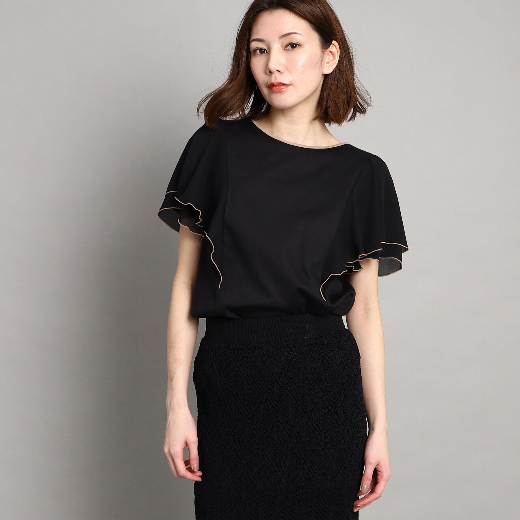 COUP DE CHANCE「【大人可愛い/洗える】フレアースリーブプルオーバー」|Tシャツ・カットソー|ブラック(019)