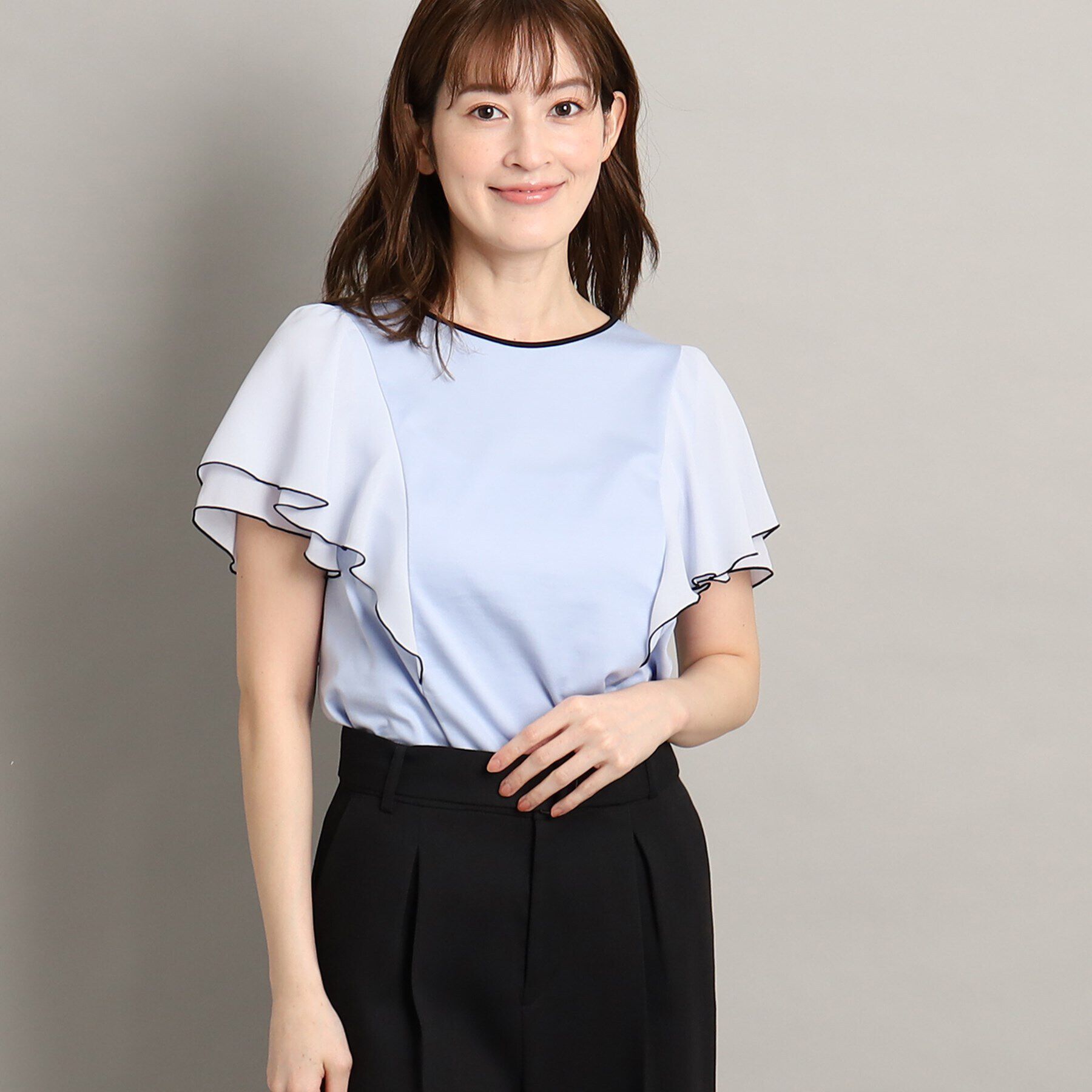 COUP DE CHANCE「【大人可愛い/洗える】フレアースリーブプルオーバー」|Tシャツ・カットソー|ライトブルー(091