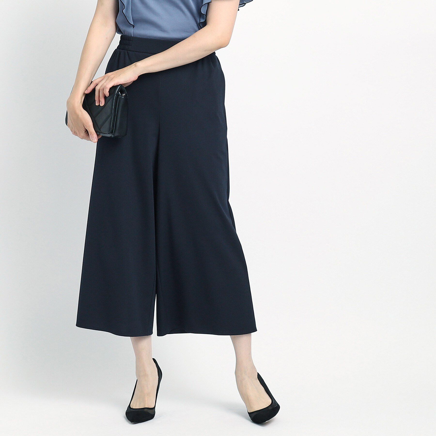 COUP DE CHANCE「【洗える／日本製】リラクシーワイドパンツ」|その他|ネイビー(094)