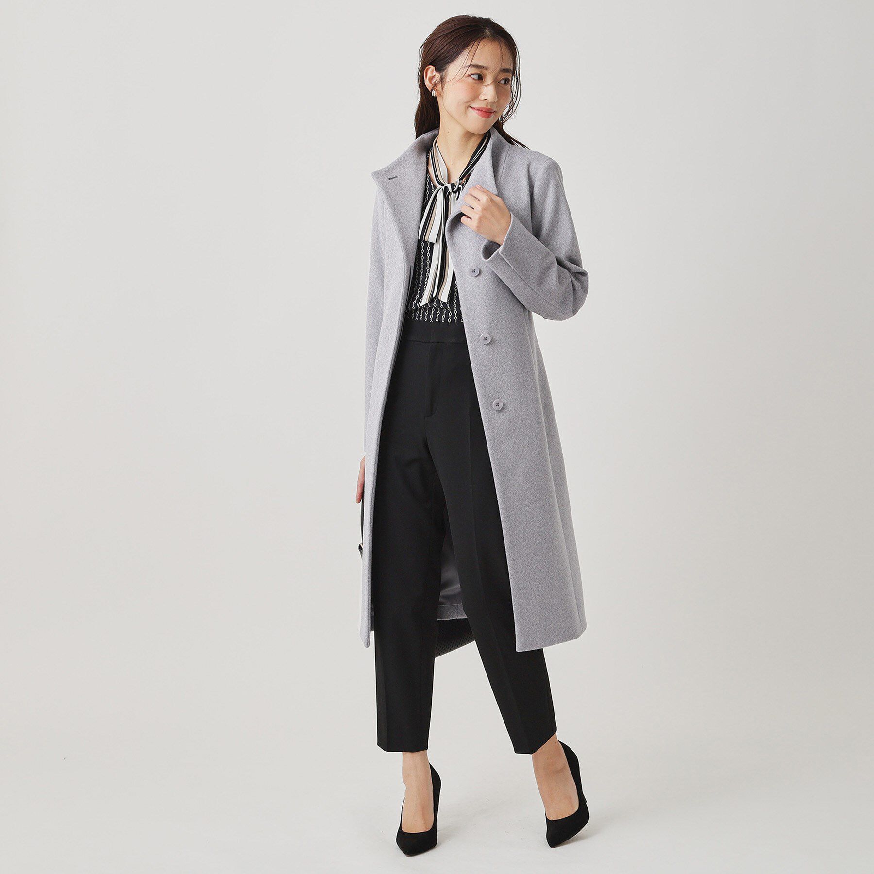 COUP DE CHANCE「【カシミヤ混／日本製】Iラインスタンドウィングカラーコート」|その他|