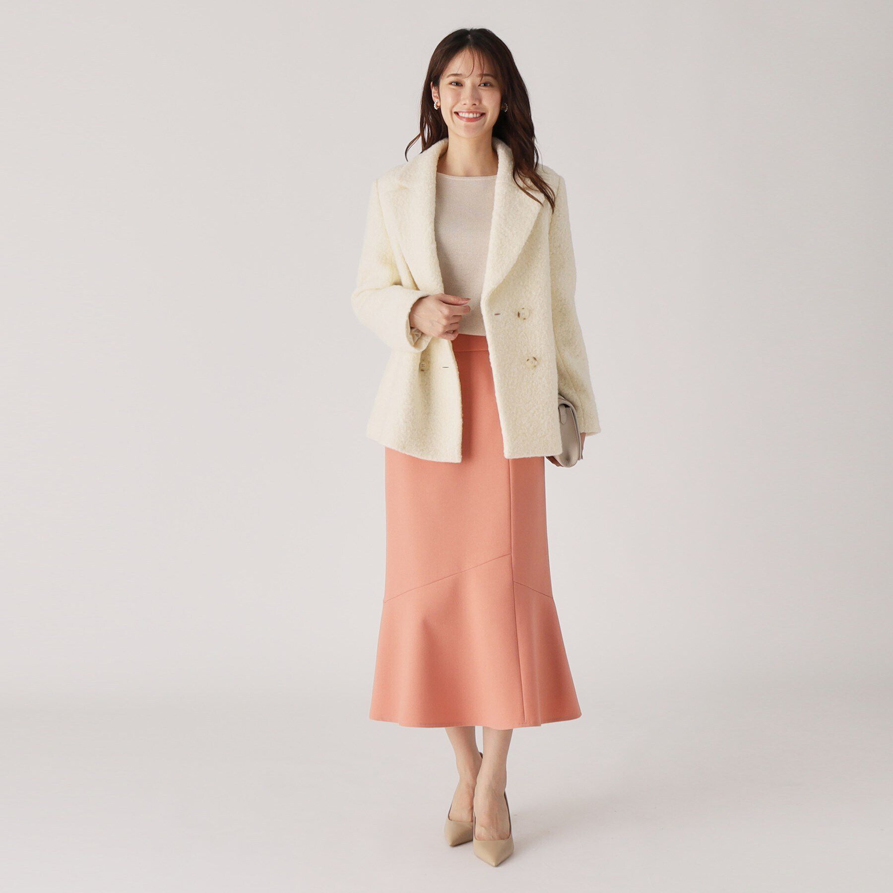 COUP DE CHANCE「【日本製】ループ状の素材でトレンド感を！ミドル丈コート」|テーラードジャケット|