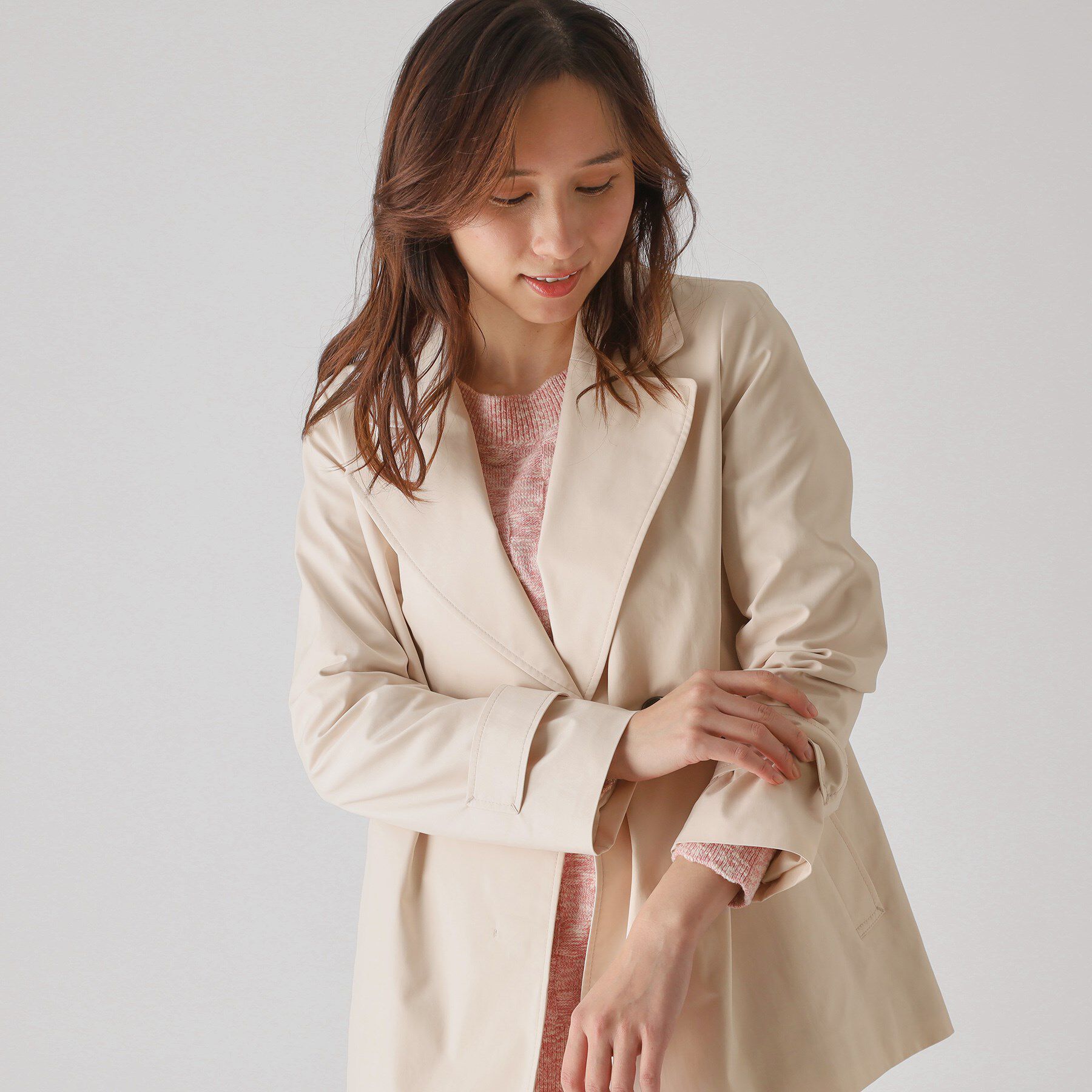 COUP DE CHANCE「【撥水加工】ミドル丈コート」|トレンチコート|グレージュ(050)