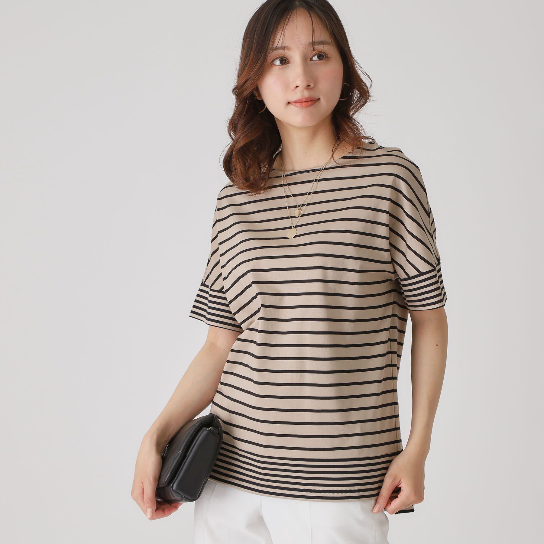 COUP DE CHANCE「【洗える／日本製】ボーダー切替デザイントップス」|Tシャツ・カットソー|