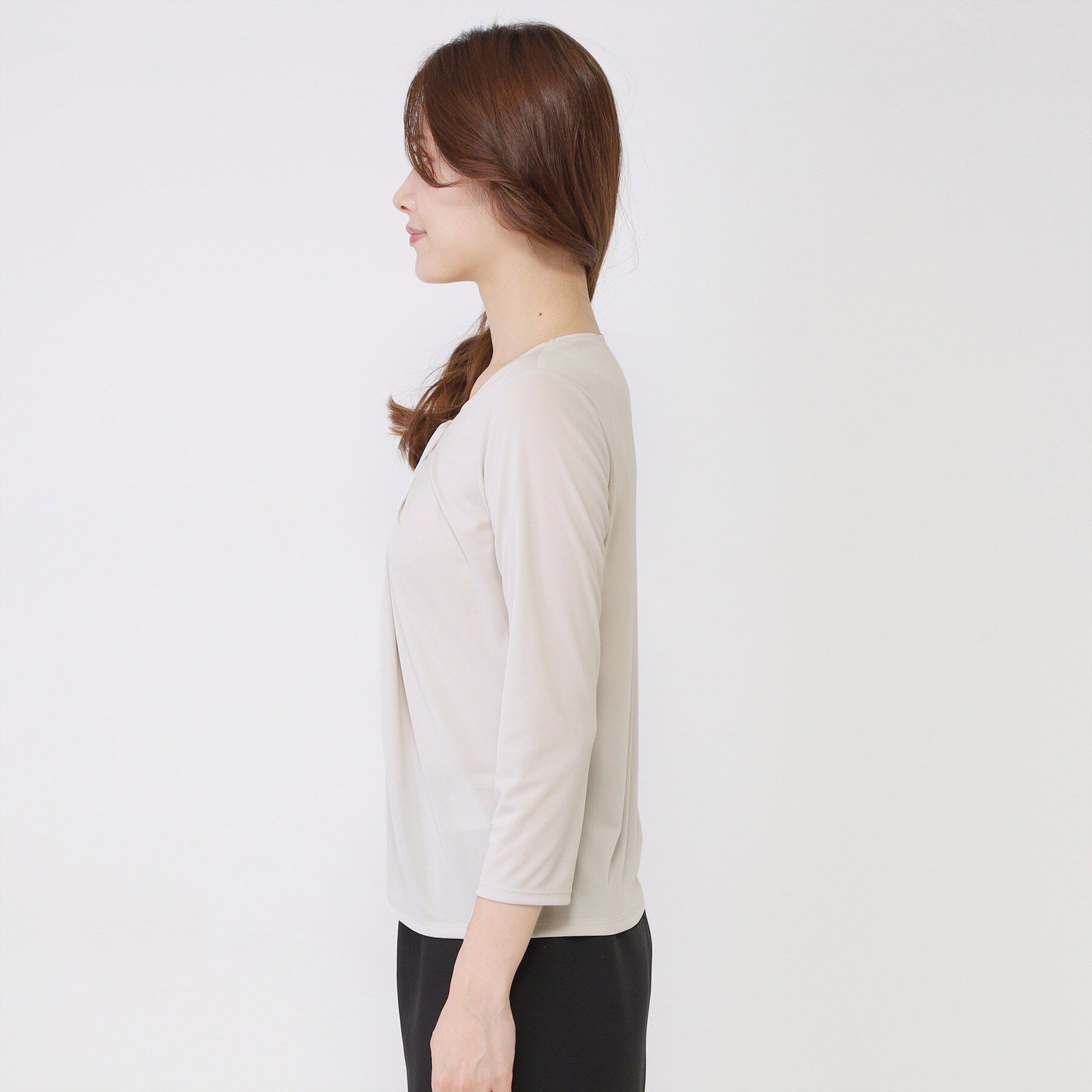 COUP DE CHANCE「【手洗い可／日本製／7分袖／ジャケットイン】しなやかな落ち感のカットソー」|Tシャツ・カットソー|