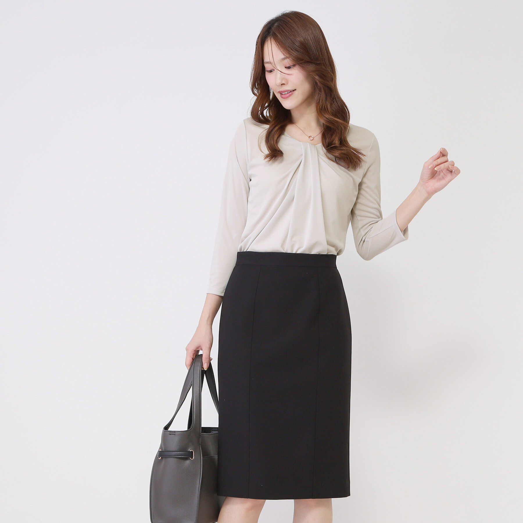 COUP DE CHANCE「【手洗い可／日本製／7分袖／ジャケットイン】しなやかな落ち感のカットソー」|Tシャツ・カットソー|