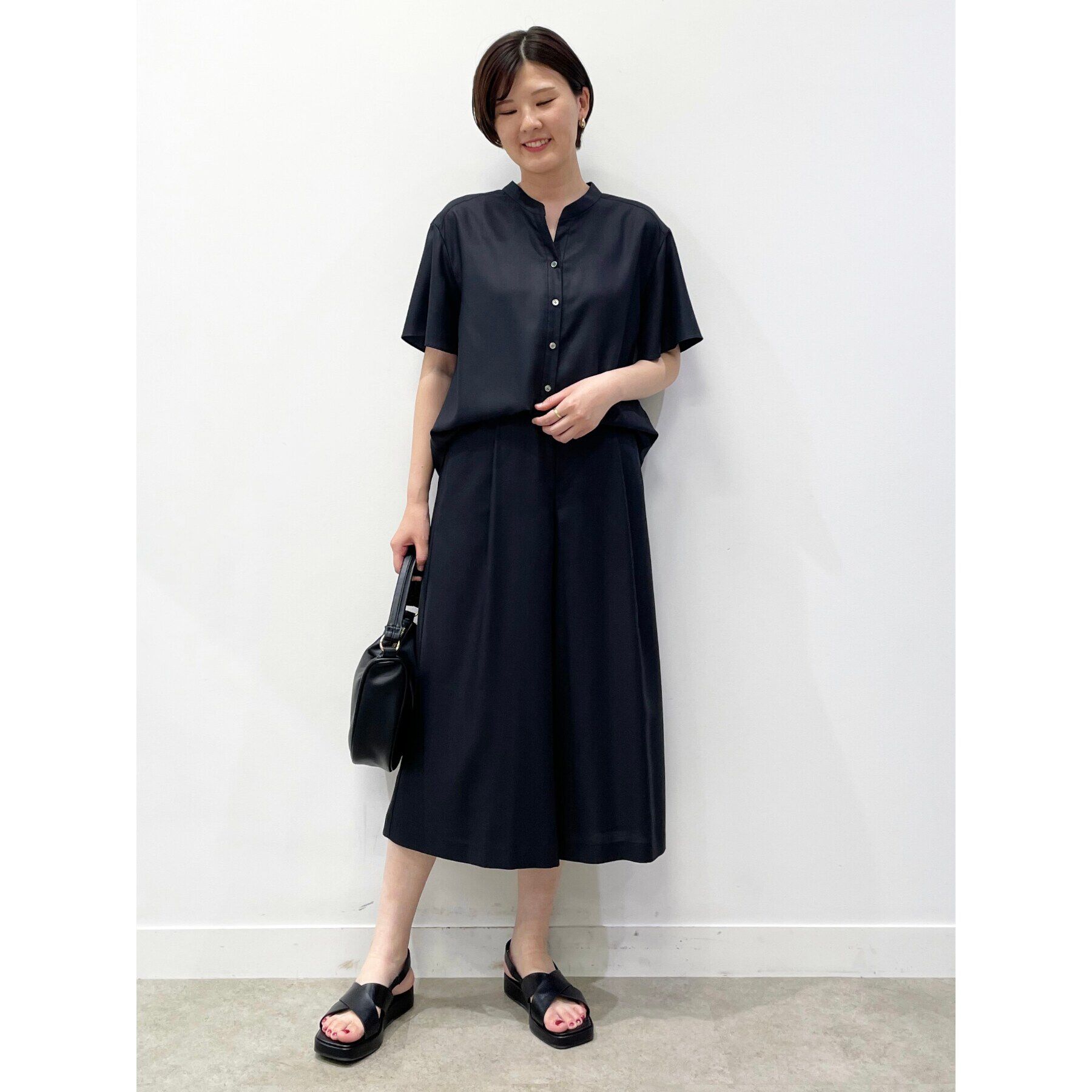 Reflect「【SALE／接触冷感／マシンウォッシュ可／セットアップ可能】リラクシーフレアスリーブブラウス」|シャツ・ブラウス|