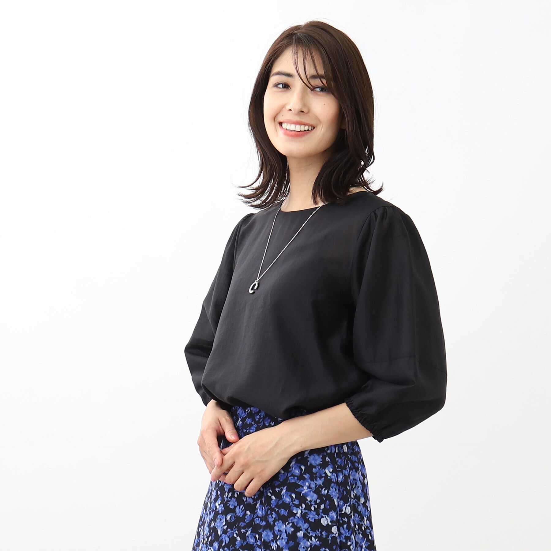 Reflect「【SALE／接触冷感／洗える】パフスリーブシアーブラウス」|シャツ・ブラウス|