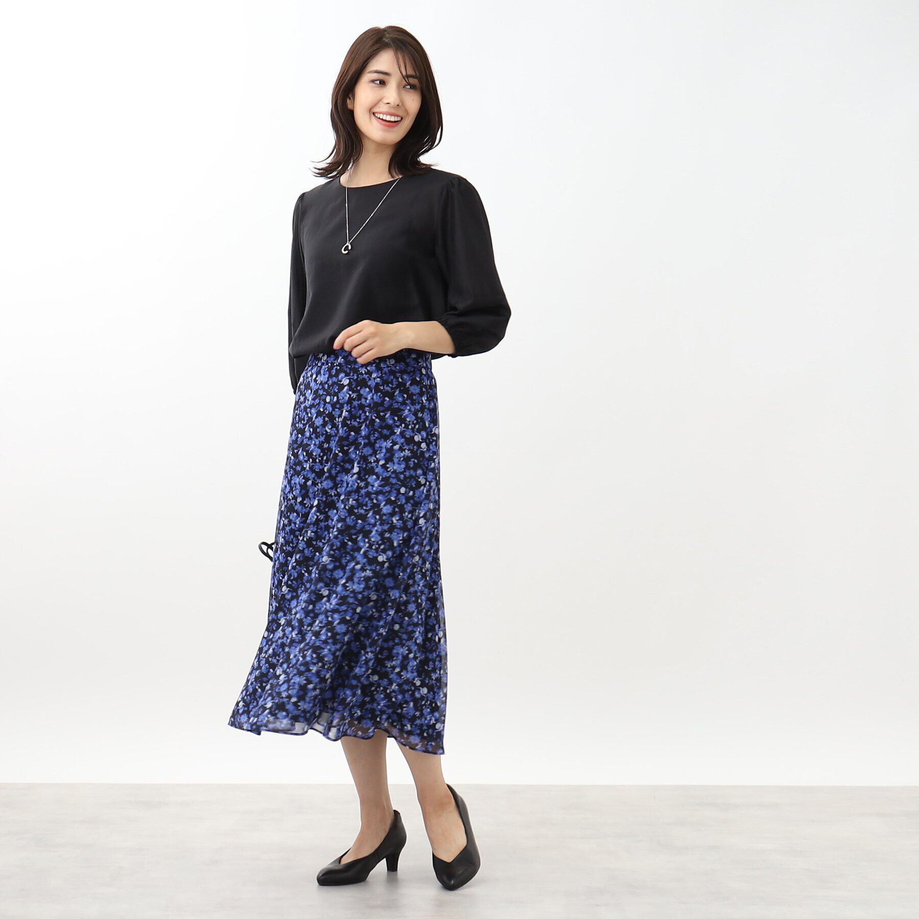 Reflect「【SALE／接触冷感／洗える】パフスリーブシアーブラウス」|シャツ・ブラウス|