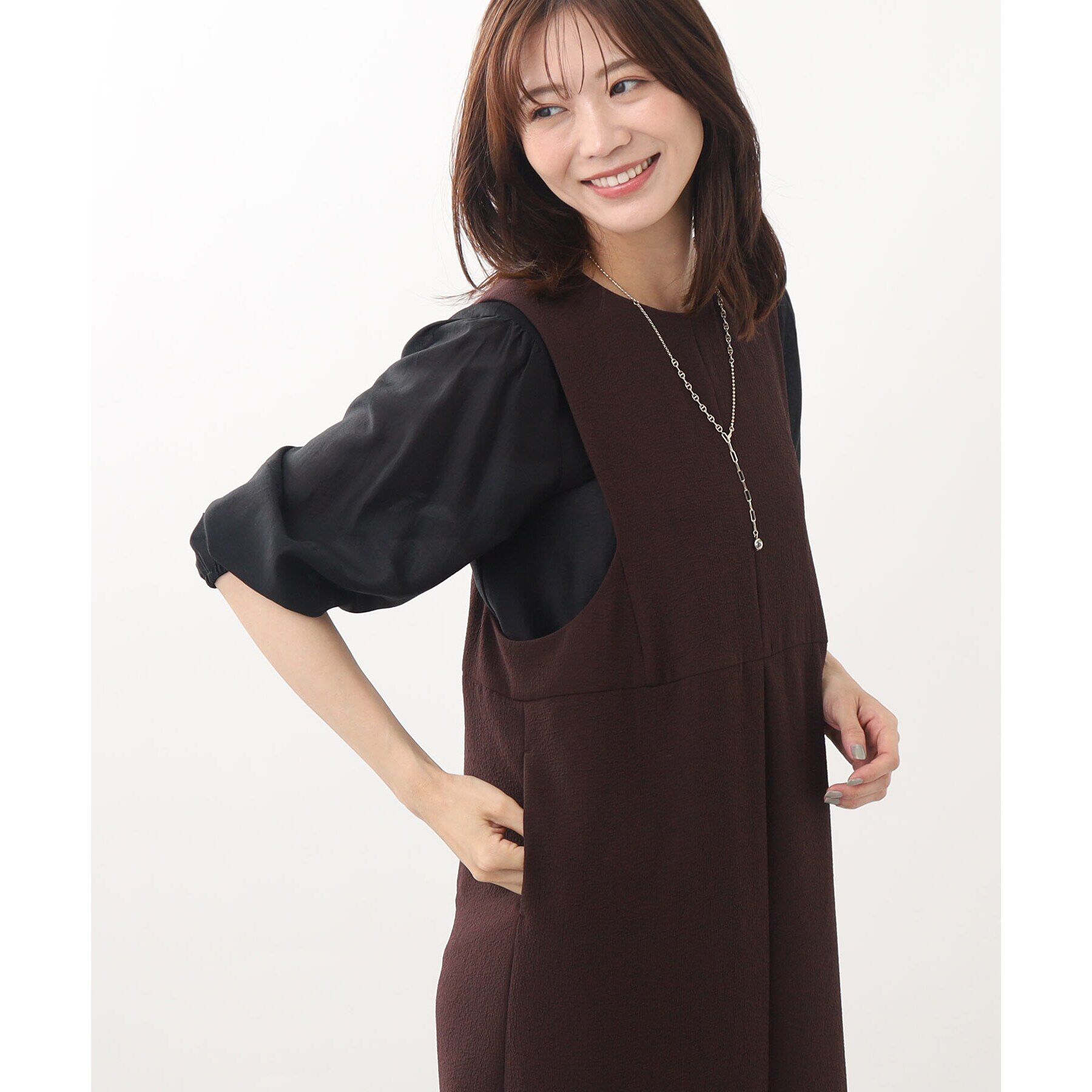 Reflect「【SALE／接触冷感／洗える】パフスリーブシアーブラウス」|シャツ・ブラウス|