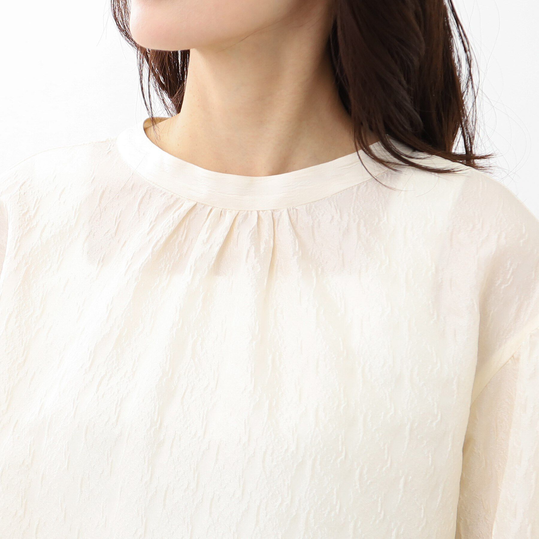 Reflect「【手洗い可】シャイニージャカードブラウス」|シャツ・ブラウス|