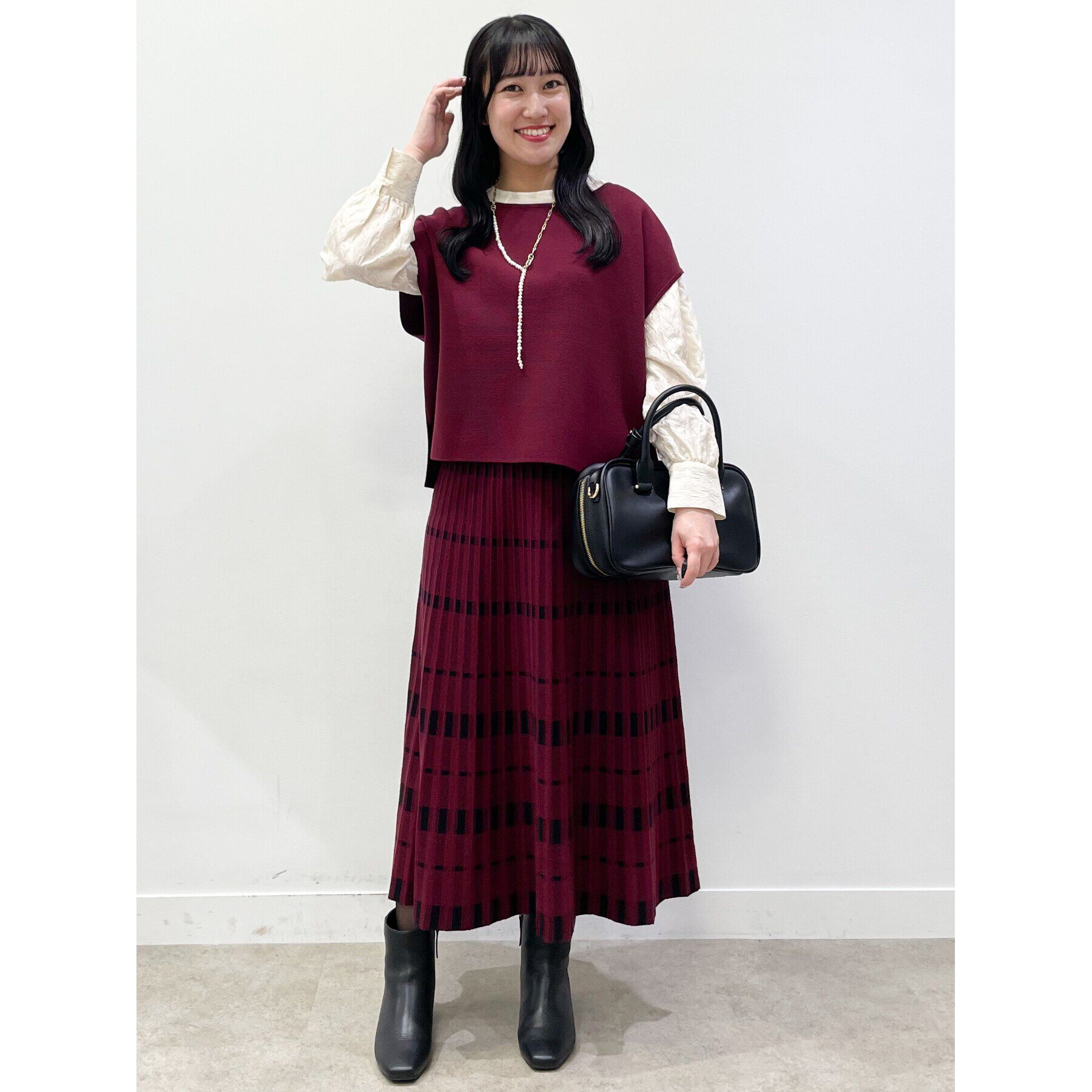 Reflect「【手洗い可】シャイニージャカードブラウス」|シャツ・ブラウス|