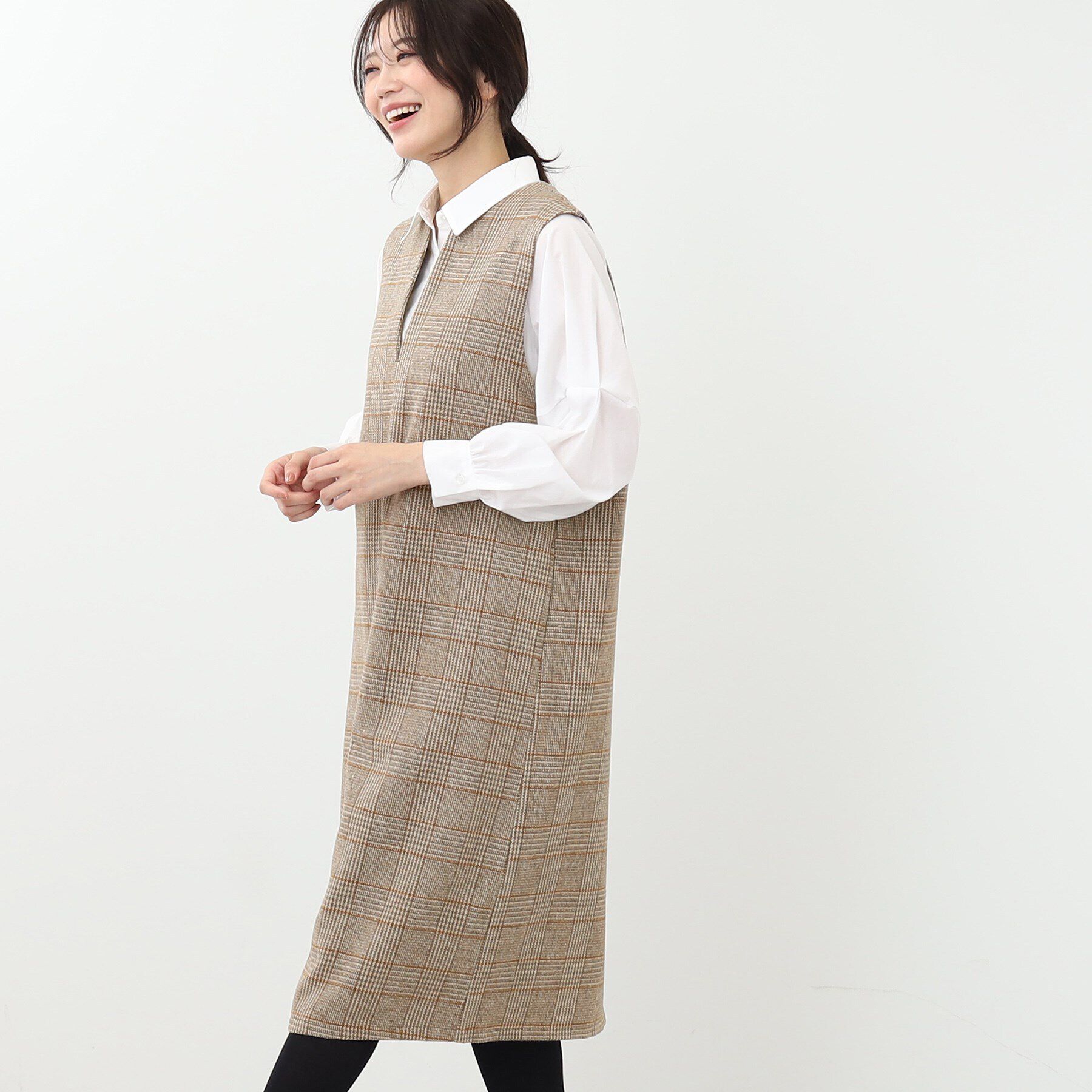 Reflect「【E‐QUALITY／手洗い可】チェック柄ジャンパースカート<br>」|ワンピース|