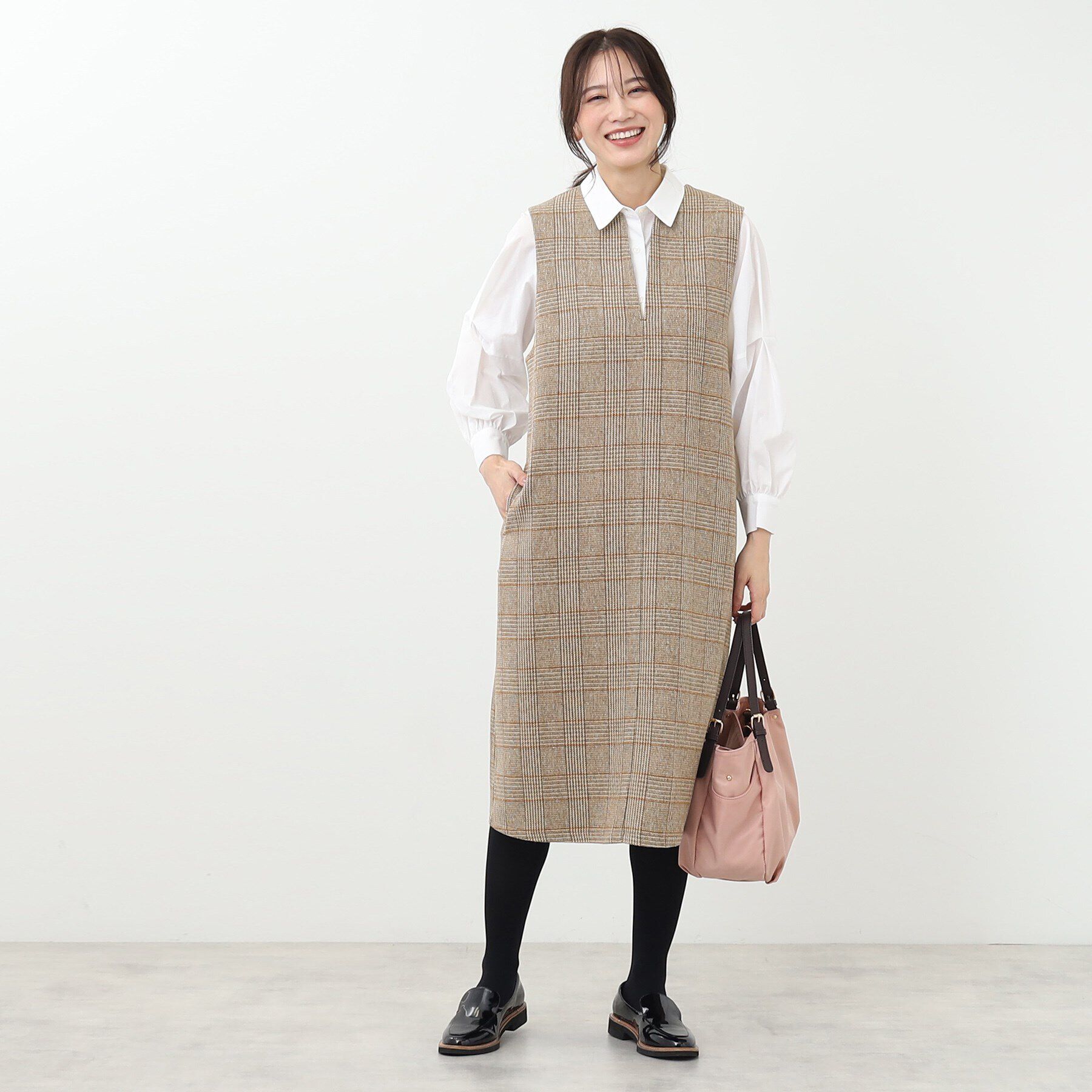 Reflect「【E‐QUALITY／手洗い可】チェック柄ジャンパースカート<br>」|ワンピース|