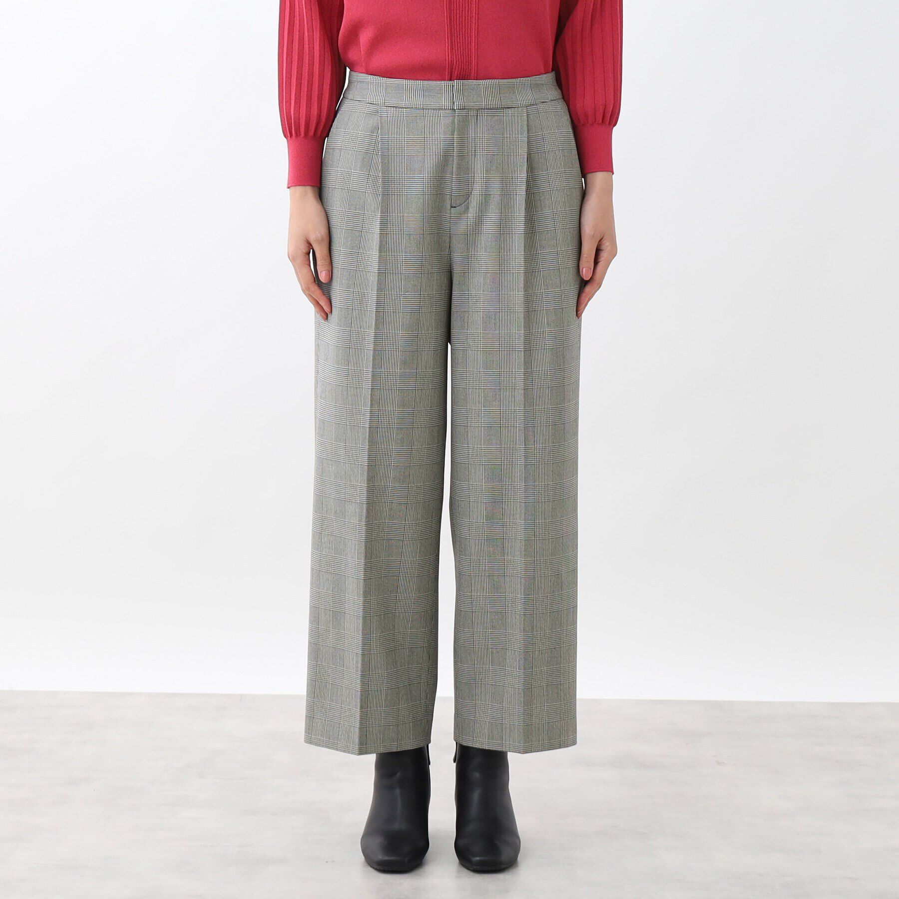 Reflect「【手洗い可】グレンチェック柄ワイドパンツ」|その他|