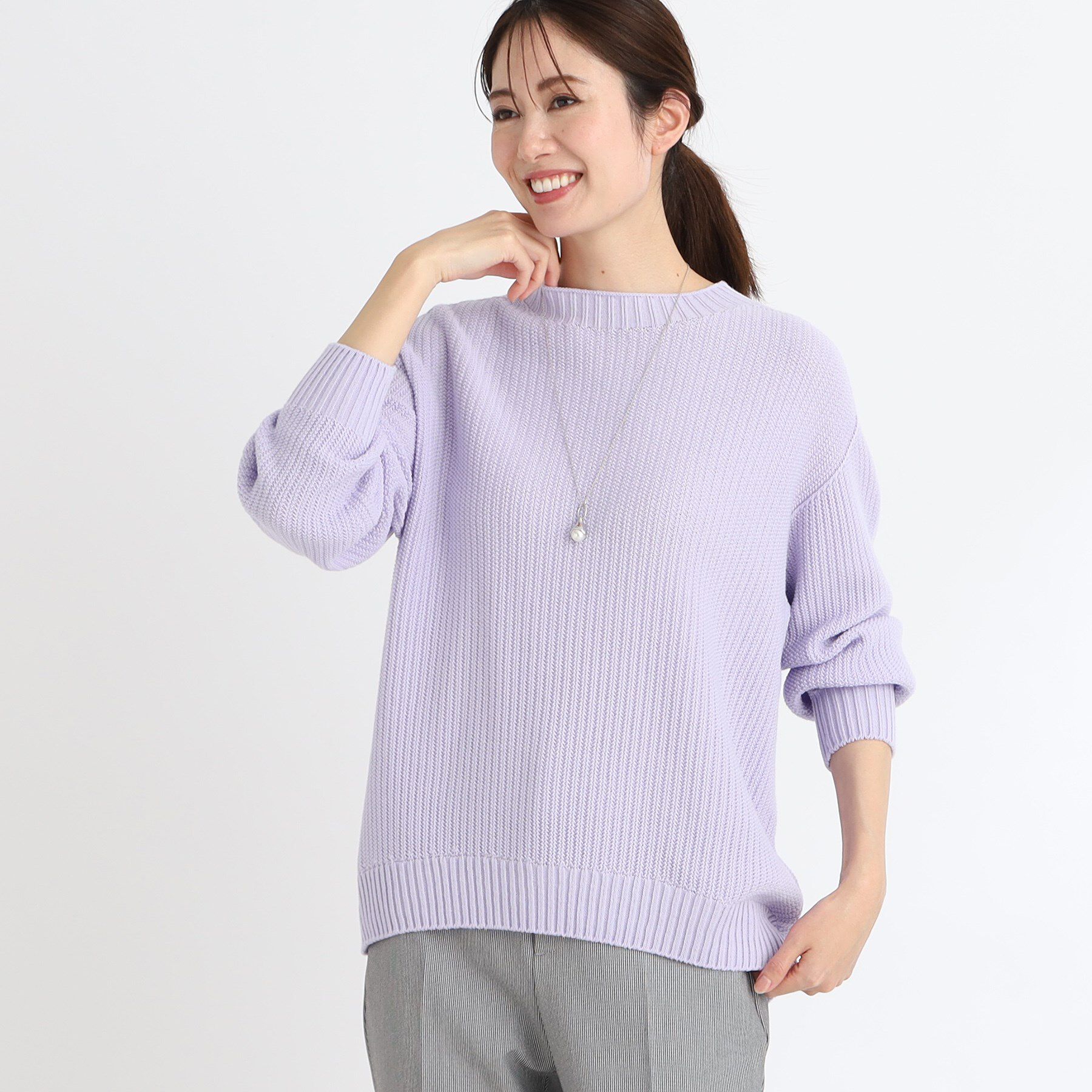 Reflect「【夏SALE】リラクシーホールガーメント（R）ニット」|ニット・セーター|ラベンダー(080)
