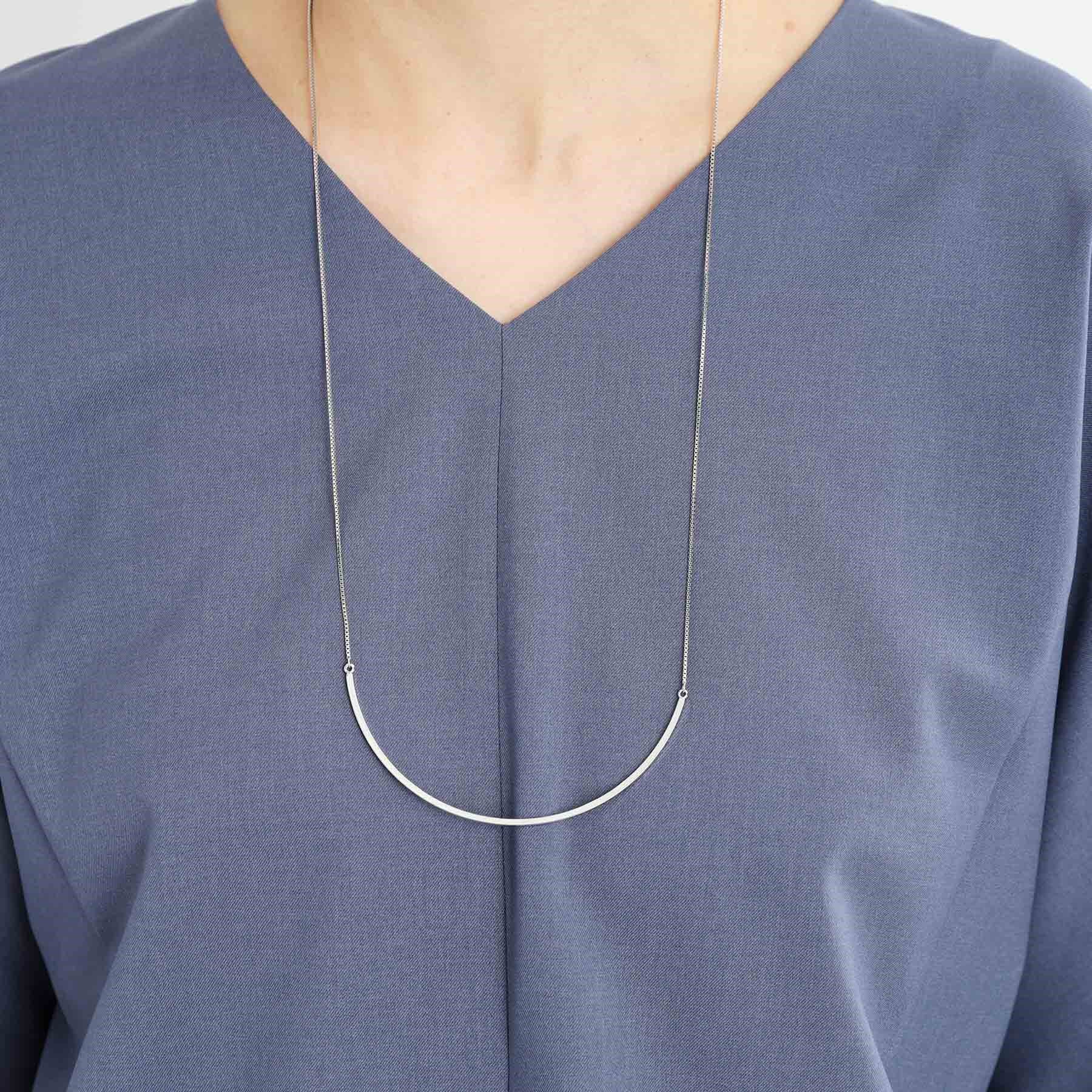 Reflect「【夏SALE／チェーン長さ調節可】カーブラインネックレス」|ネックレス|