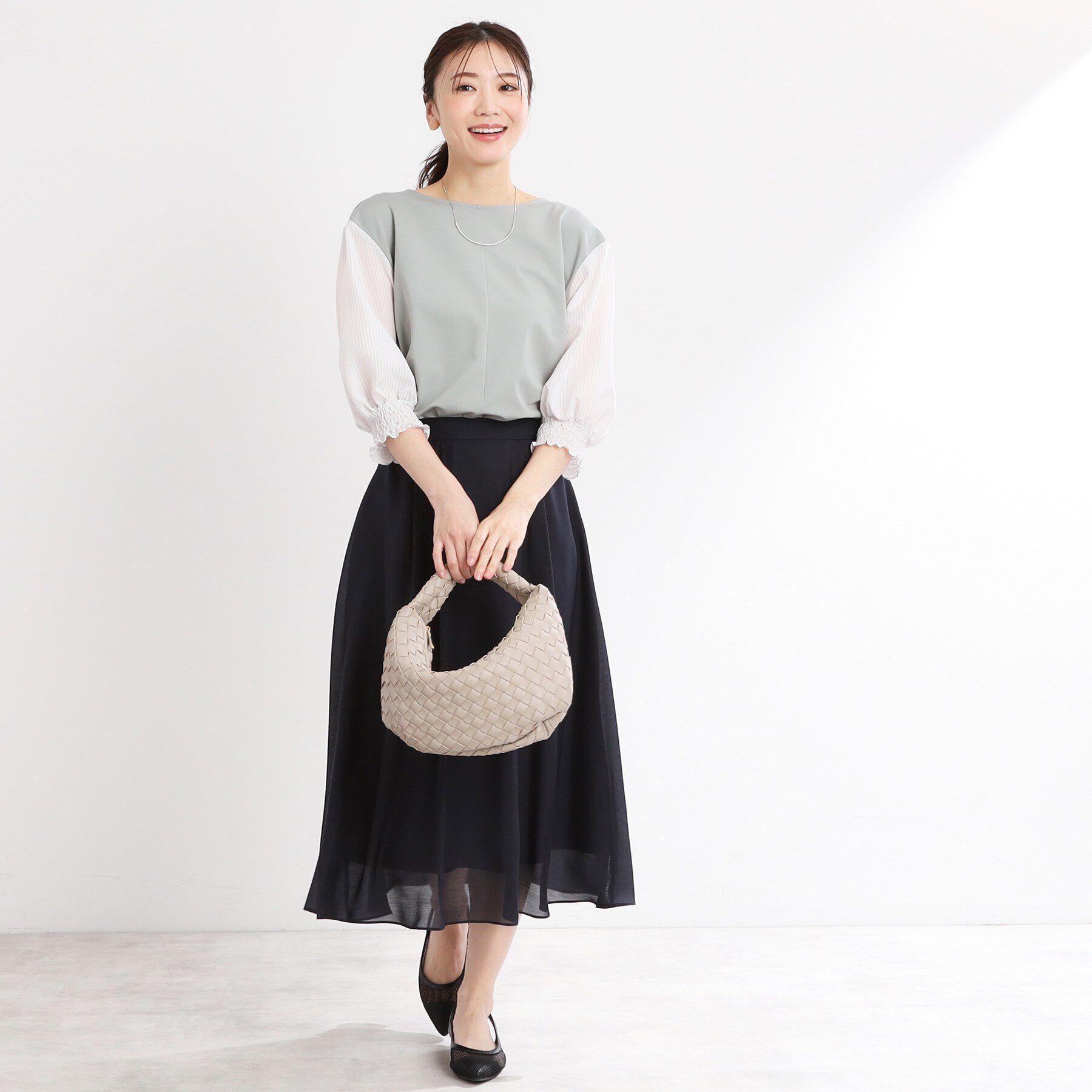 Reflect「【夏SALE／マシンウォッシュ可／春から夏まで着られる】シアーフレアスカート」|スカート|