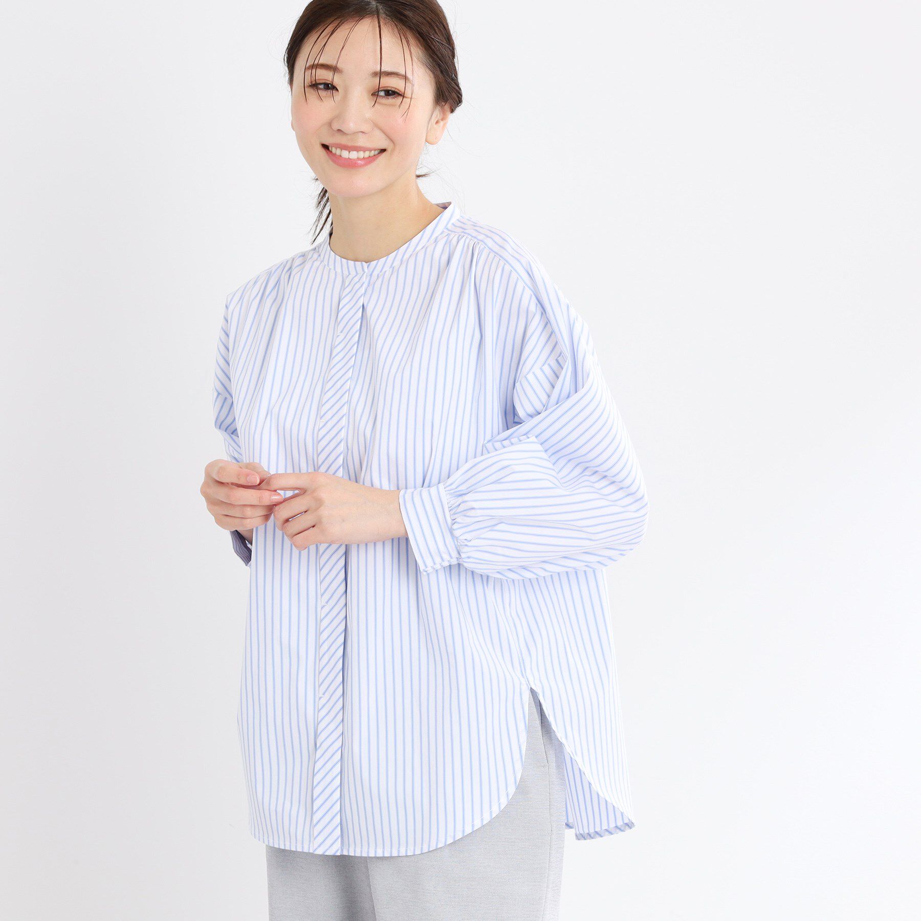 Reflect「【夏SALE／E‐QUALITY／手洗い可】ストライプシャツ」|シャツ・ブラウス|