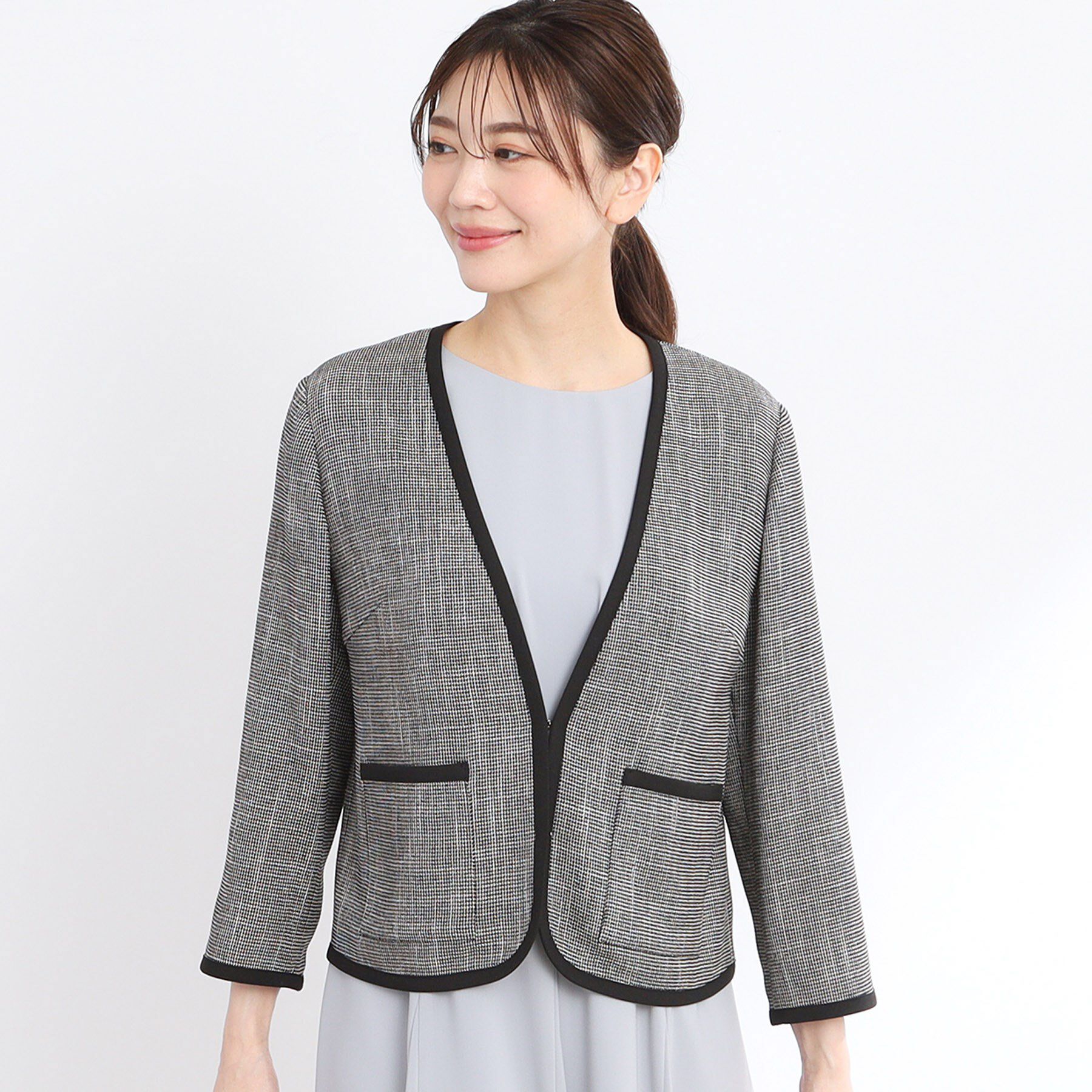 Reflect「【夏SALE／R‐QUALITY／手洗い可】パイピングジャケット」|ノーカラージャケット|