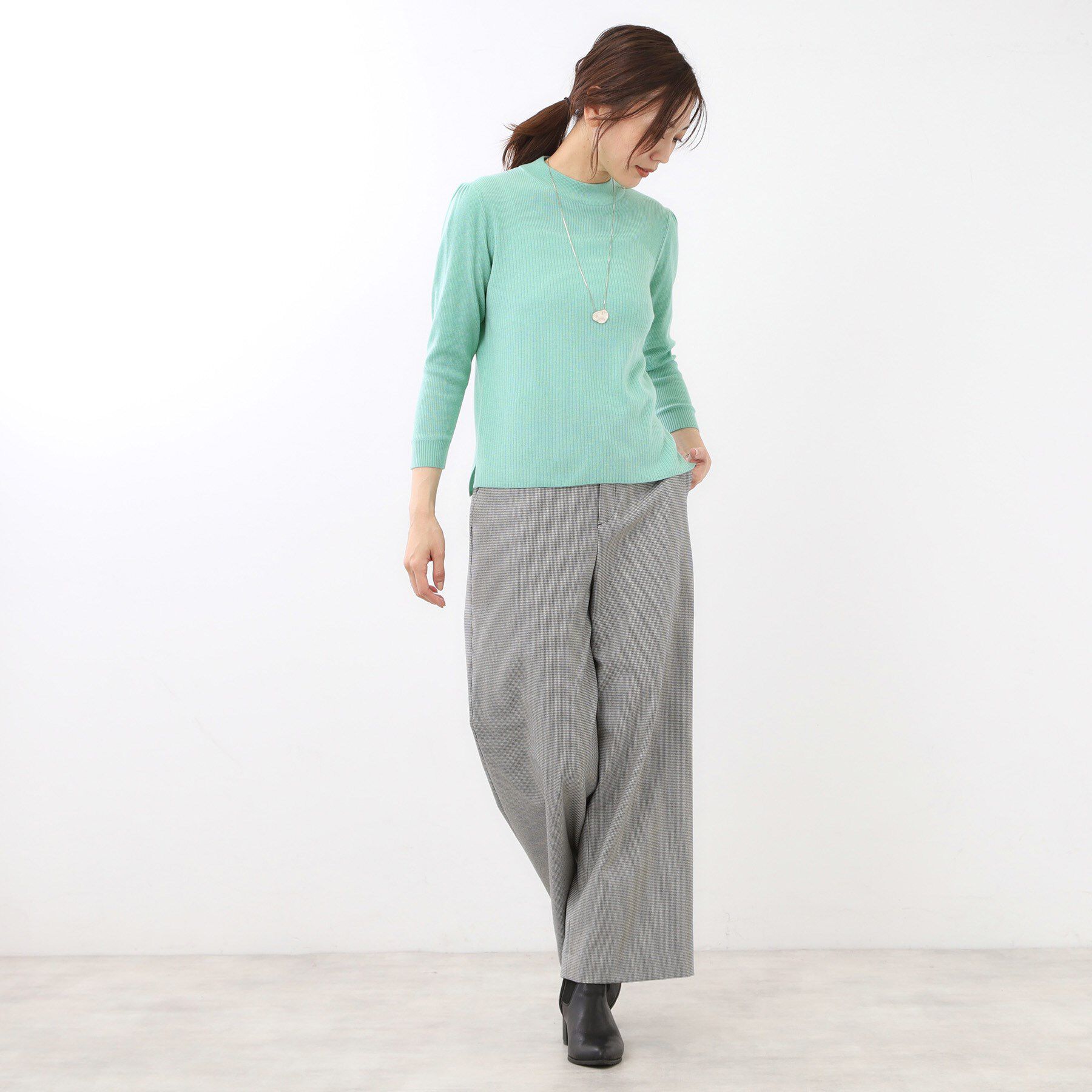 Reflect「【選べる5色／アンサンブル可】プチハイネックリブニット」|ニット・セーター|