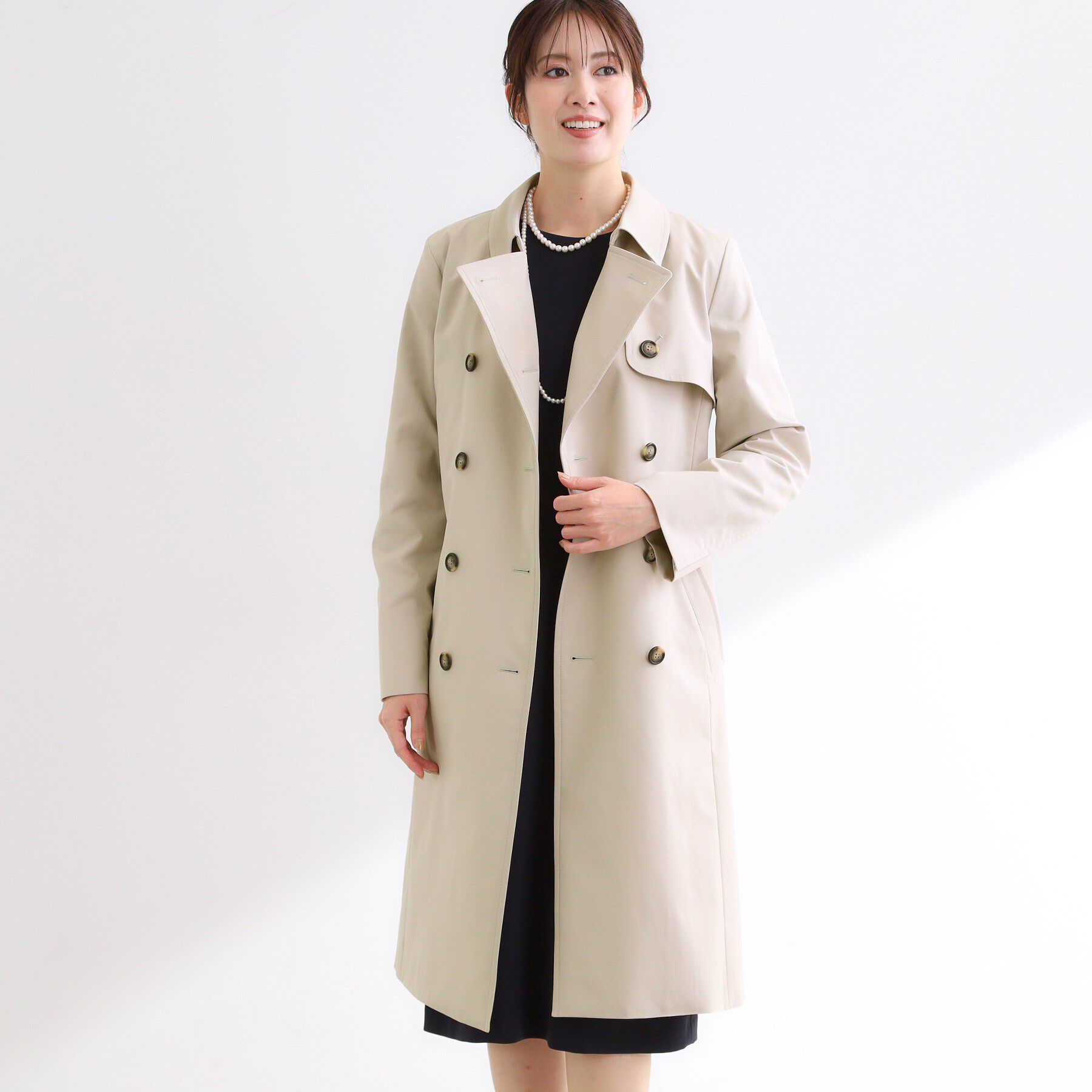 Reflect「【フォーマル／通勤にもおすすめ／ライナー取り外し可】中綿ライナー付トレンチコート」|トレンチコート|