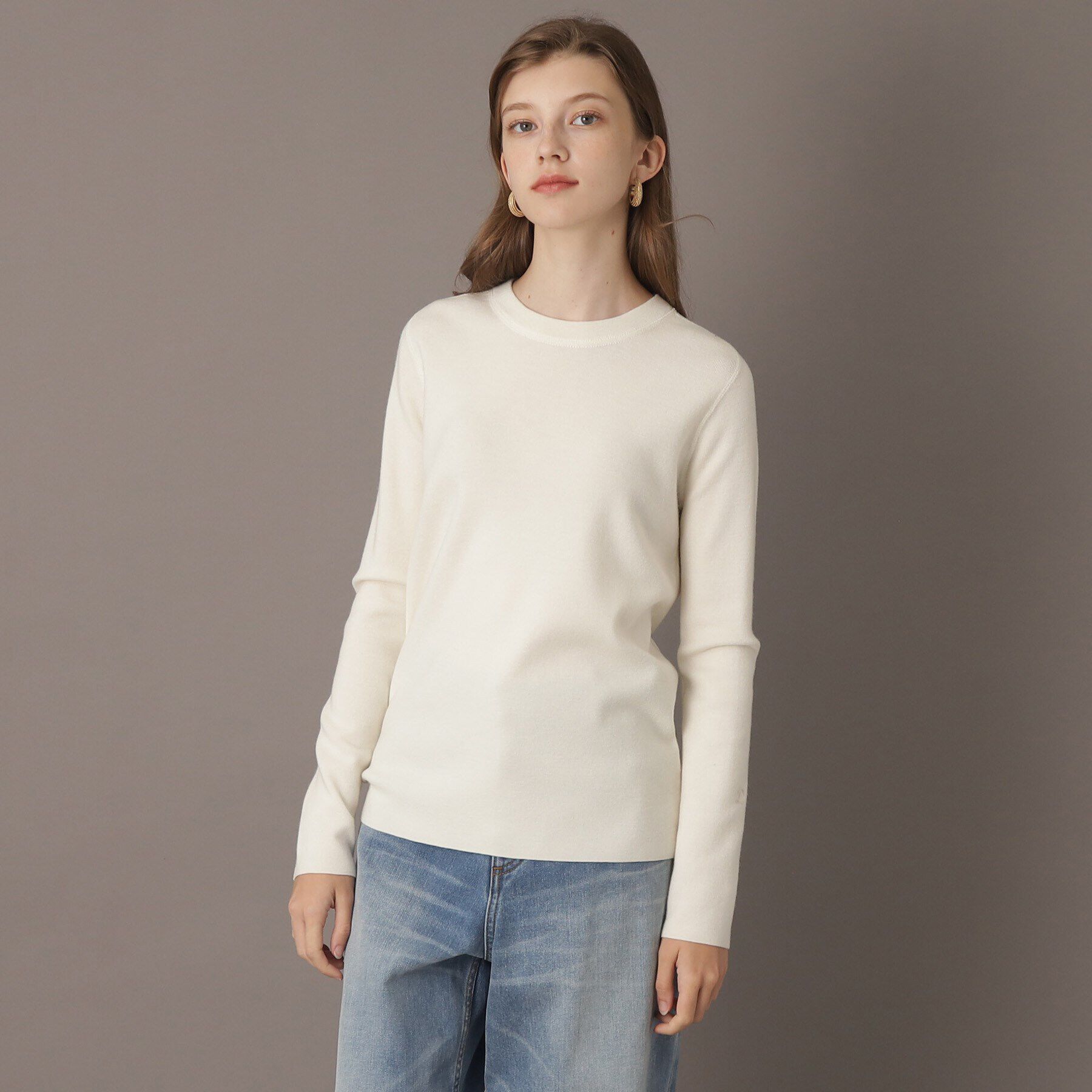 DRESSTERIOR「ストレッチフルニードルプルオーバーニット」|ニット・セーター|