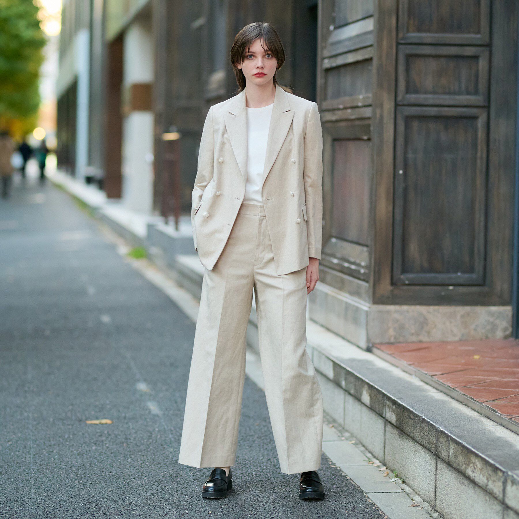 DRESSTERIOR「【セットアップ】リネン混ダブルブレストジャケット」|テーラードジャケット|