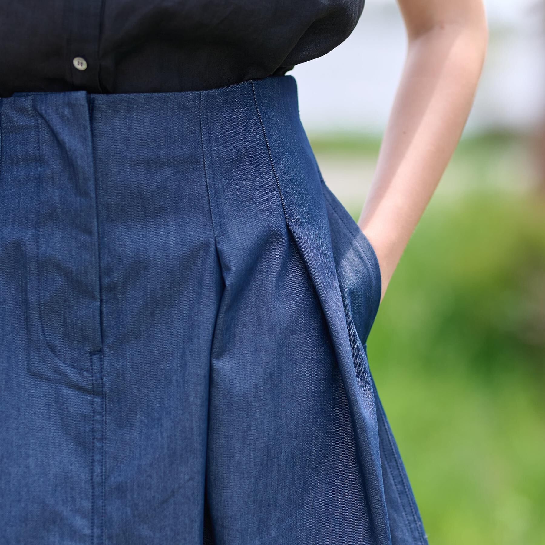 DRESSTERIOR「【接触冷感/吸水速乾】クールタッチデニムライクタックスカート」|スカート|