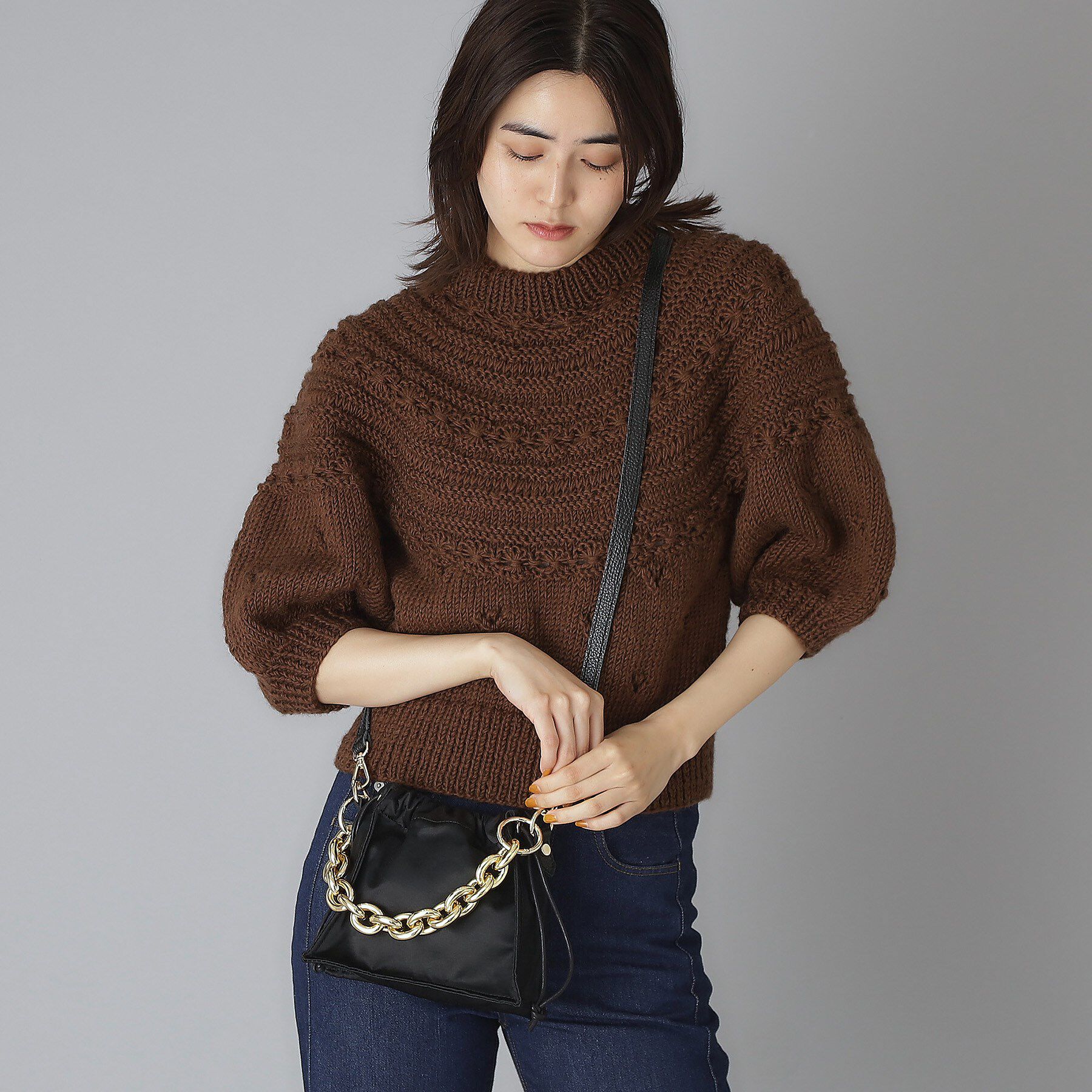 DRESSTERIOR「KASSIOPEA（カシオペア）チェーン付きサテンハンドバッグ」|ハンドバッグ|