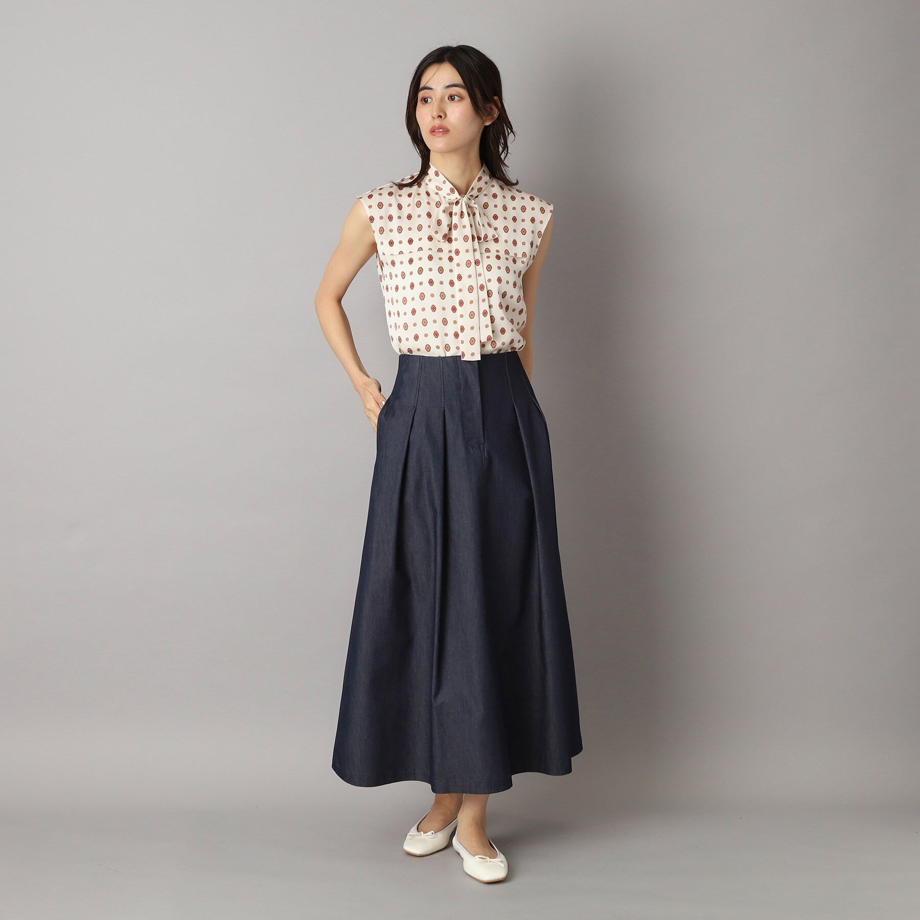 DRESSTERIOR「クールタッチタックデニムスカート」|スカート|