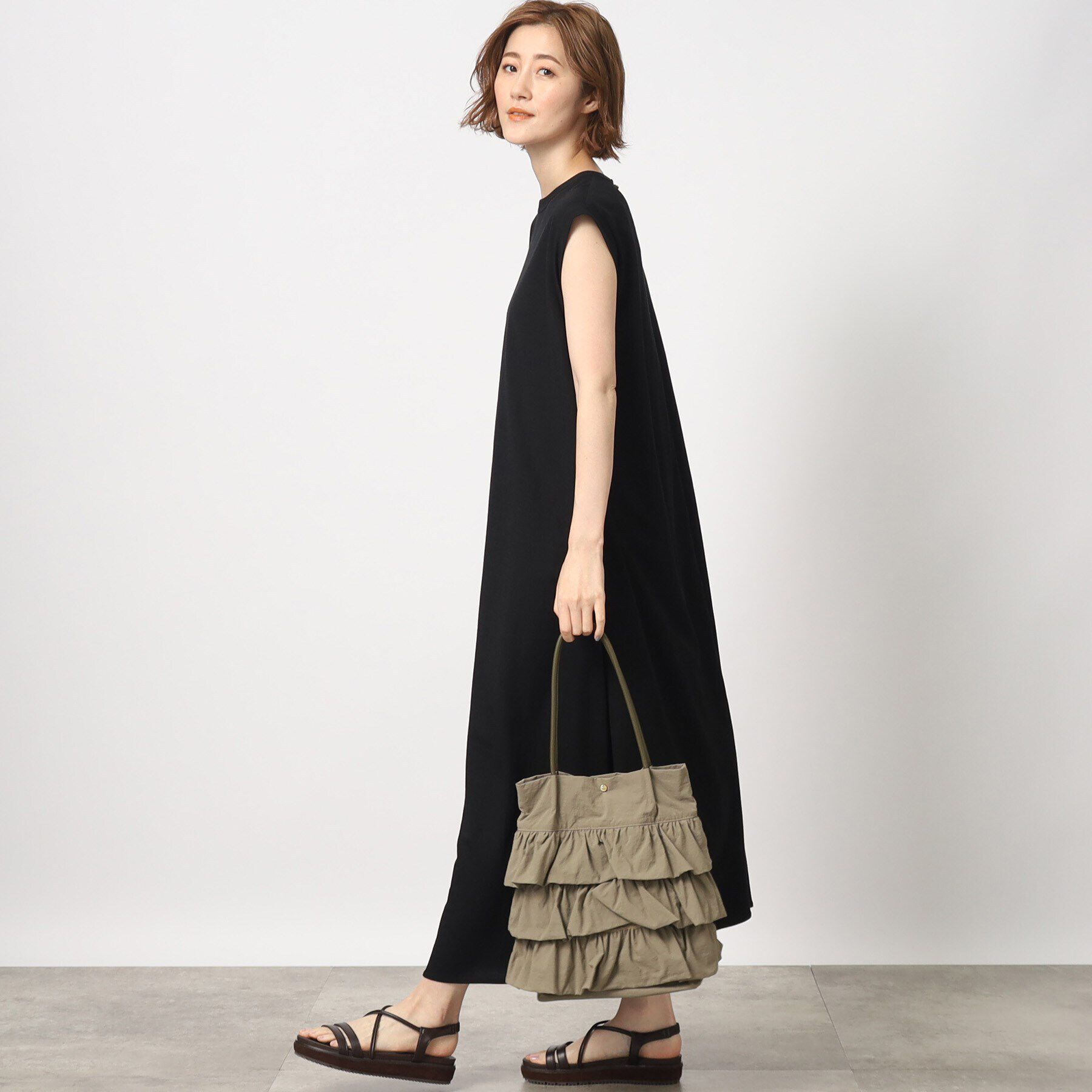 grove「【A4収納可】ティアードタックトート」|トートバッグ|