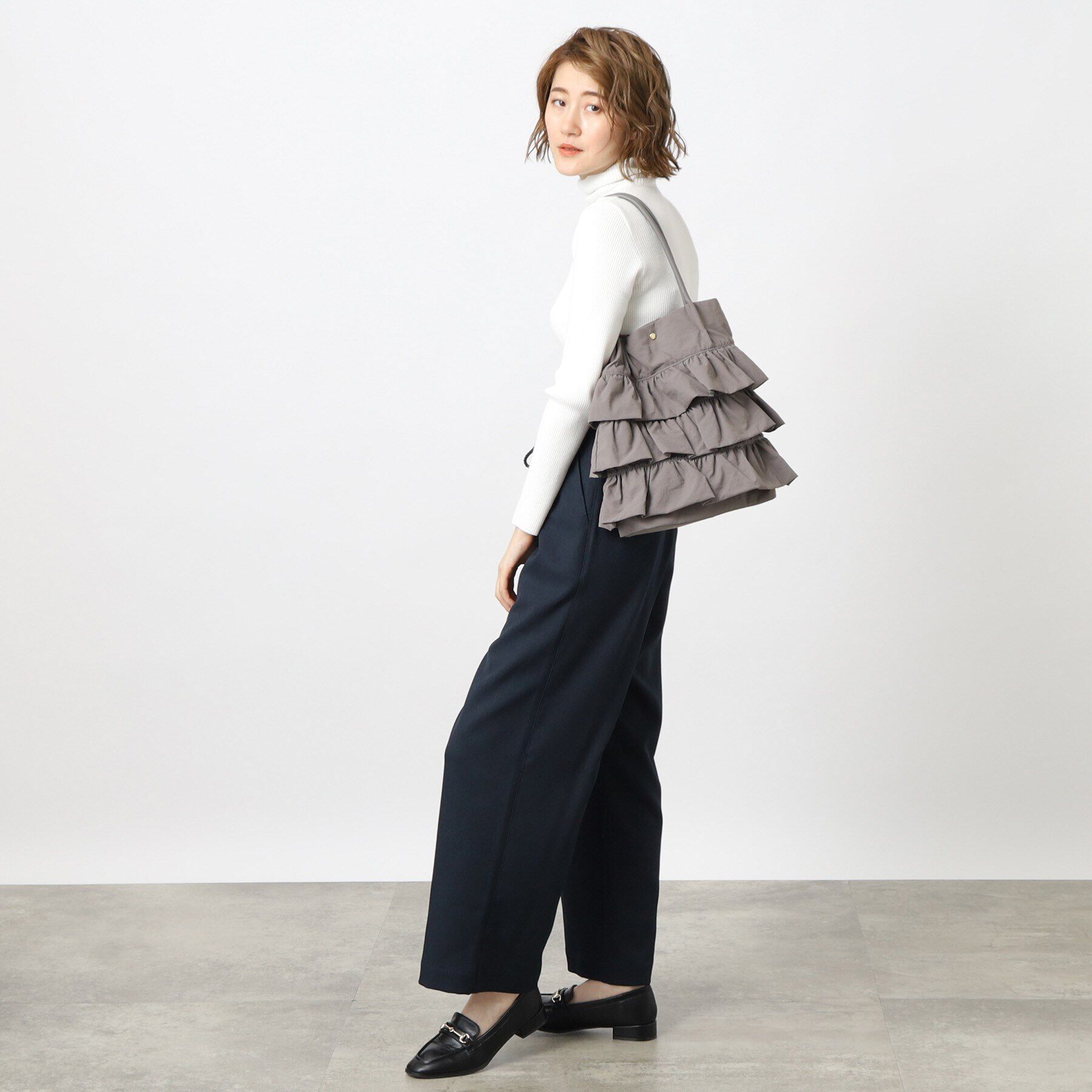 grove「【A4収納可】ティアードタックトート」|トートバッグ|