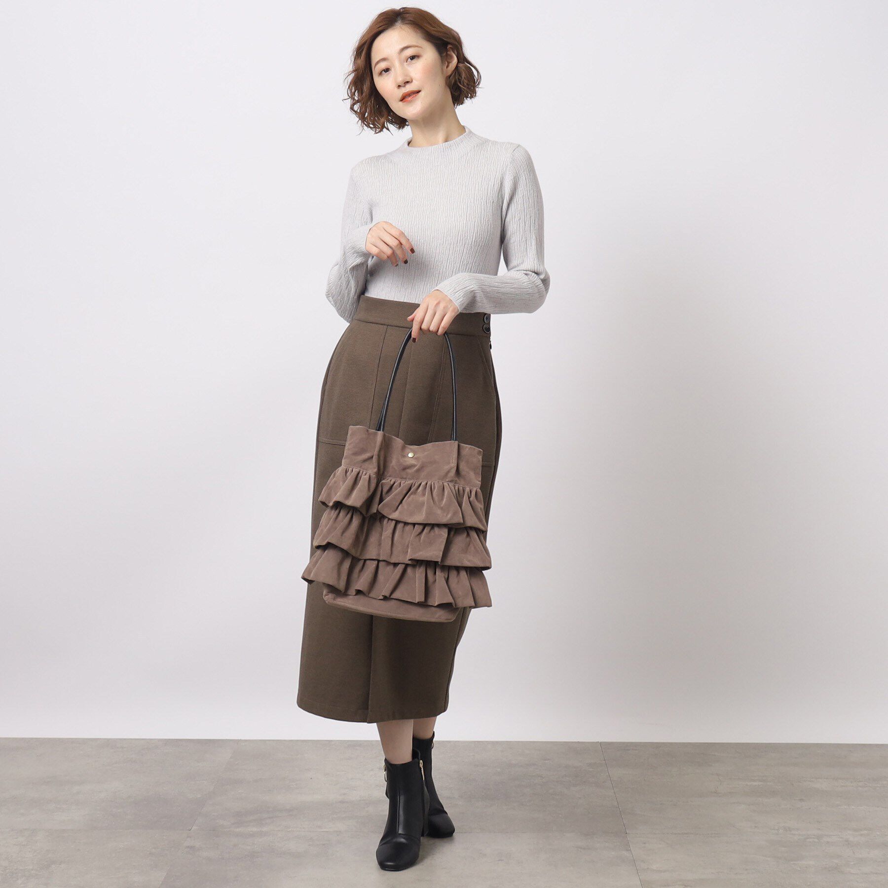 grove「【A4収納可】ティアードタックトート」|トートバッグ|