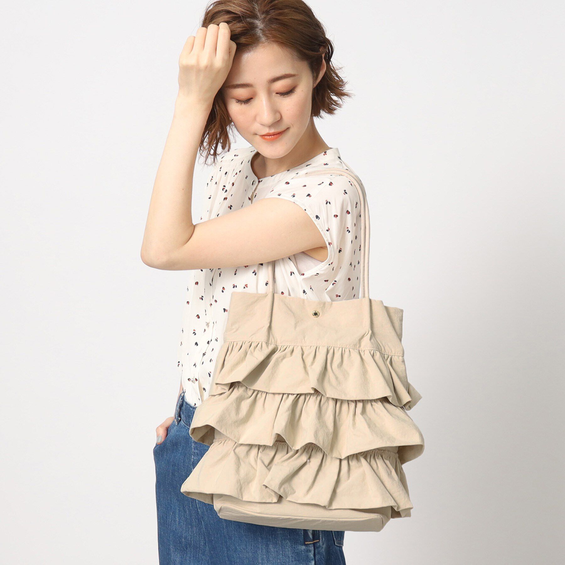 grove「【A4収納可】ティアードタックトート」|トートバッグ|