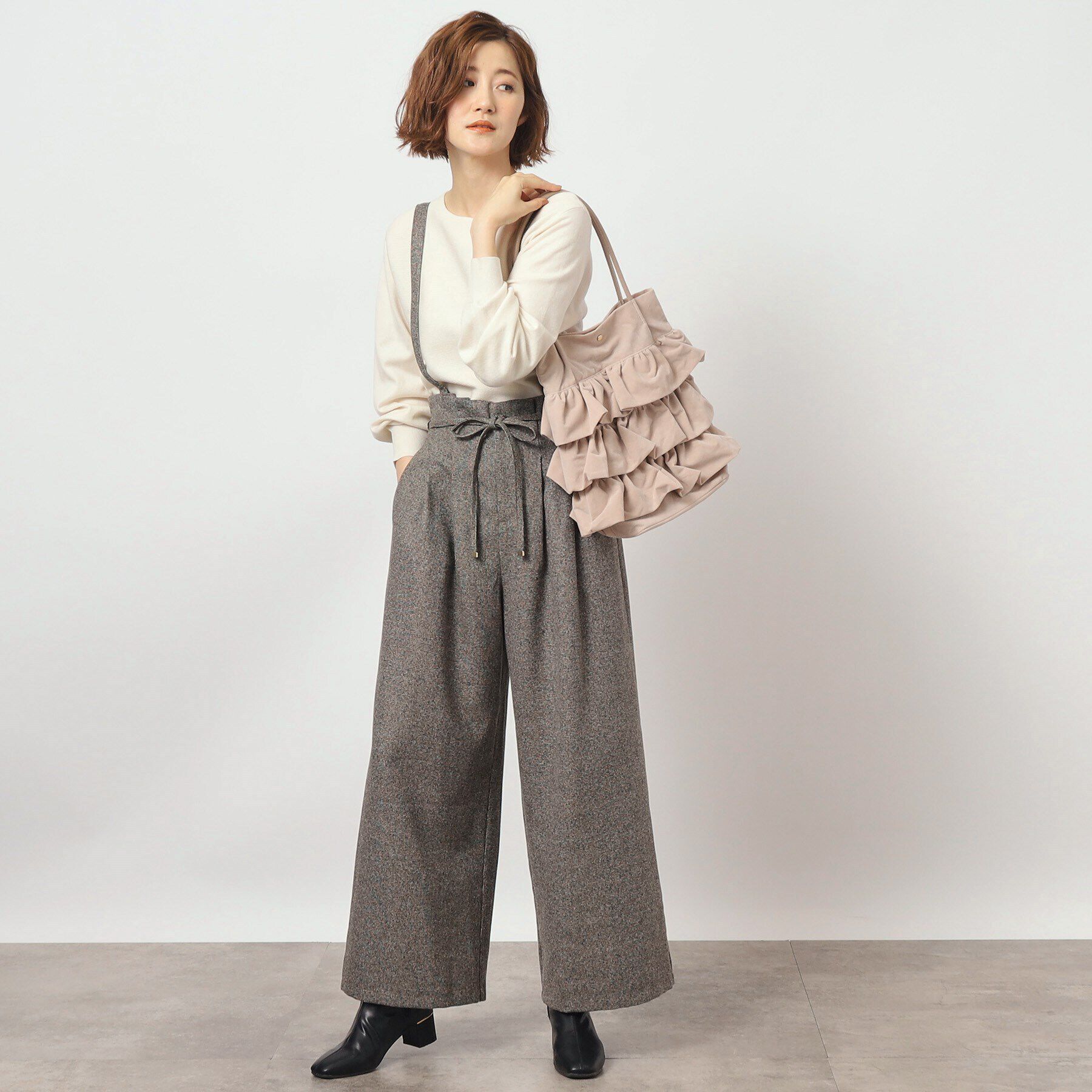 grove「【A4収納可】ティアードタックトート」|トートバッグ|